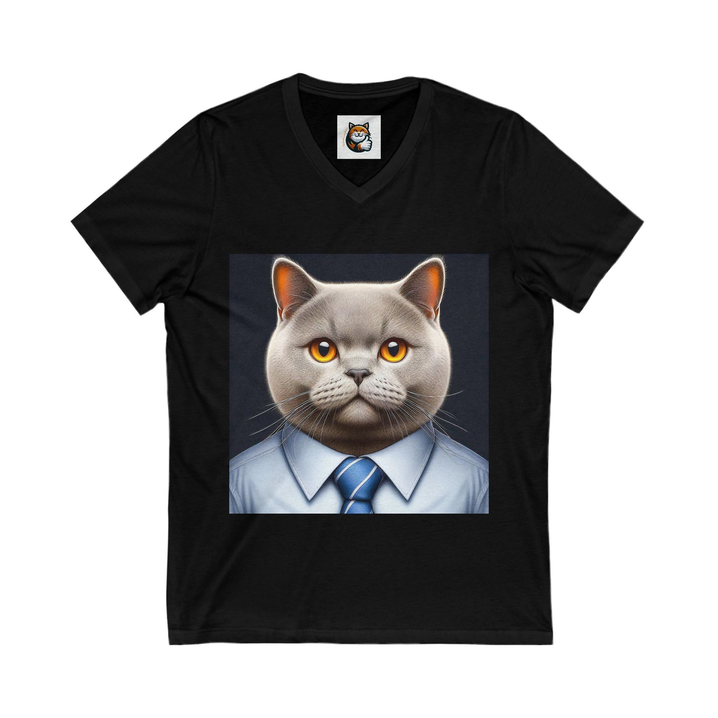British Shorthair working man Jersey Short Sleeve V-Neck Tee