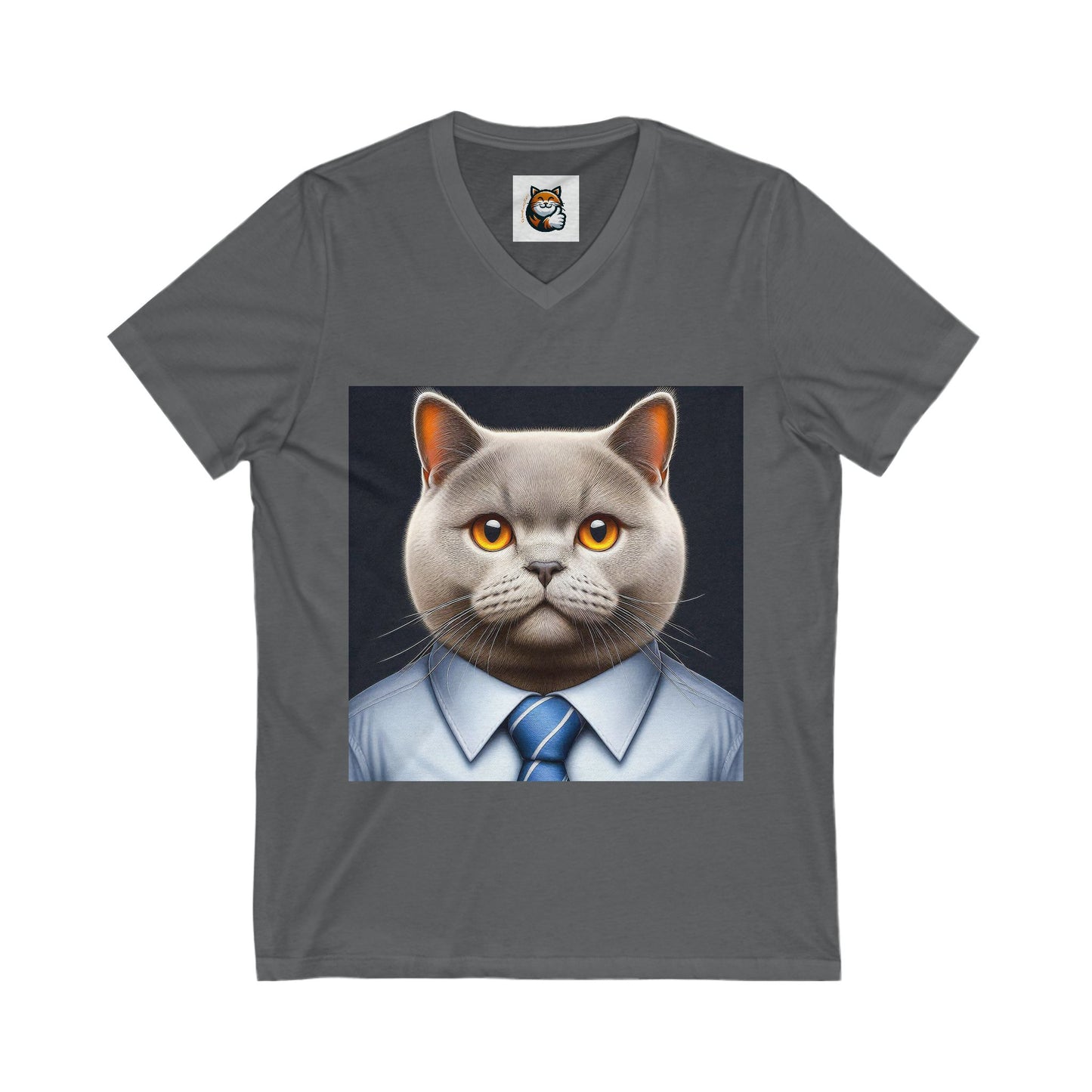 British Shorthair working man Jersey Short Sleeve V-Neck Tee
