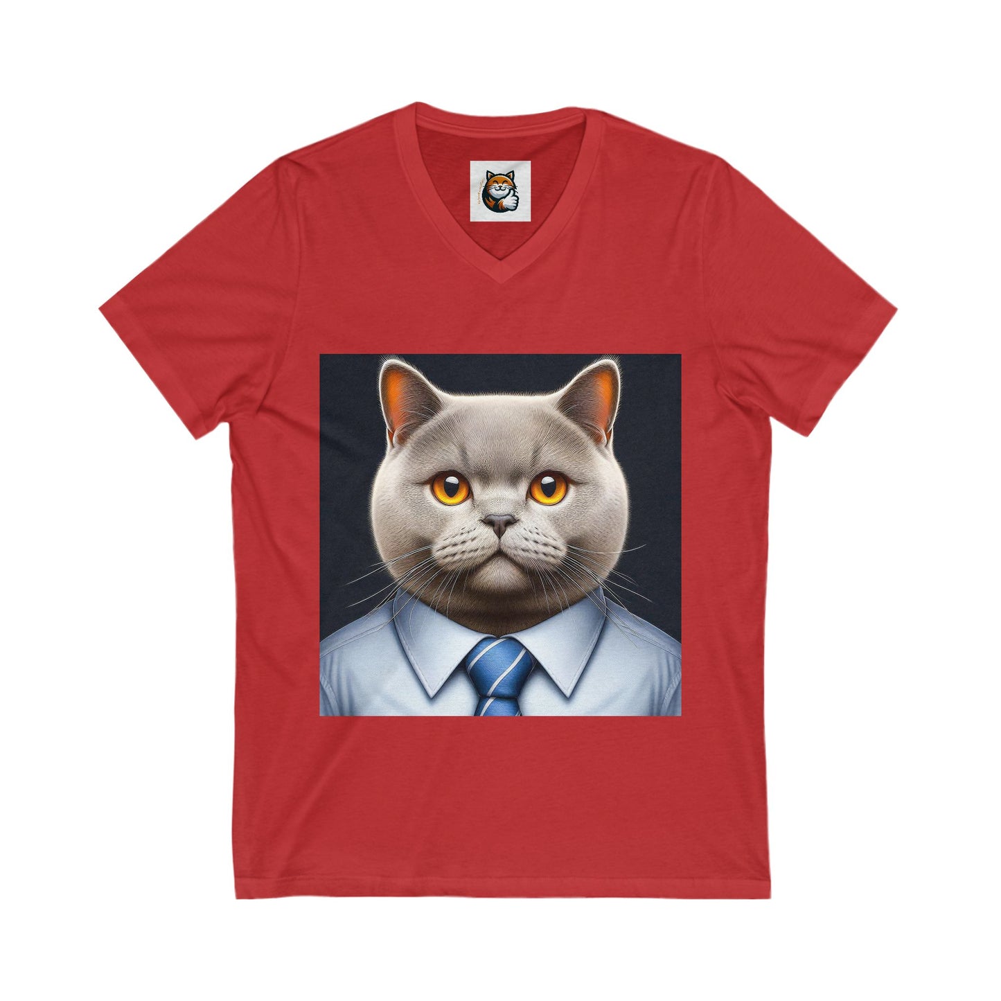 British Shorthair working man Jersey Short Sleeve V-Neck Tee