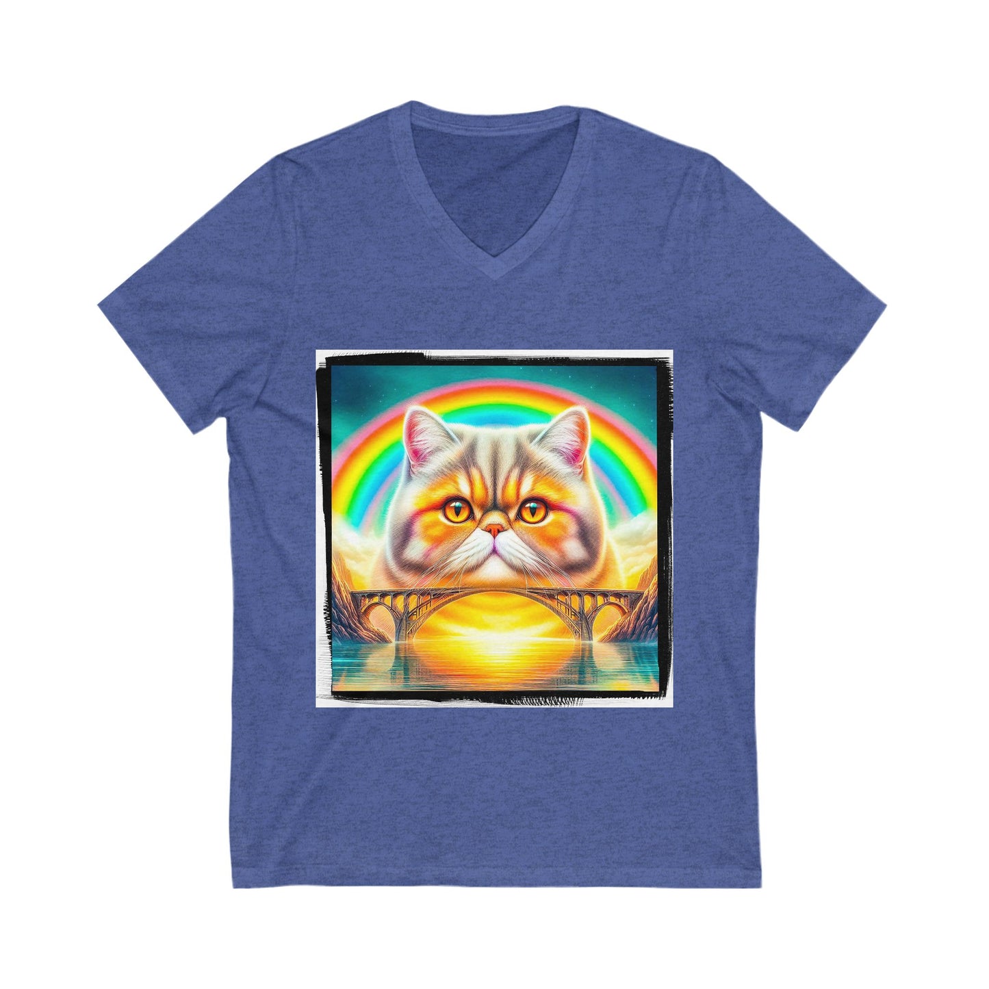 Exotic Shorthair rainbow bridge Short Sleeve V-Neck Tee