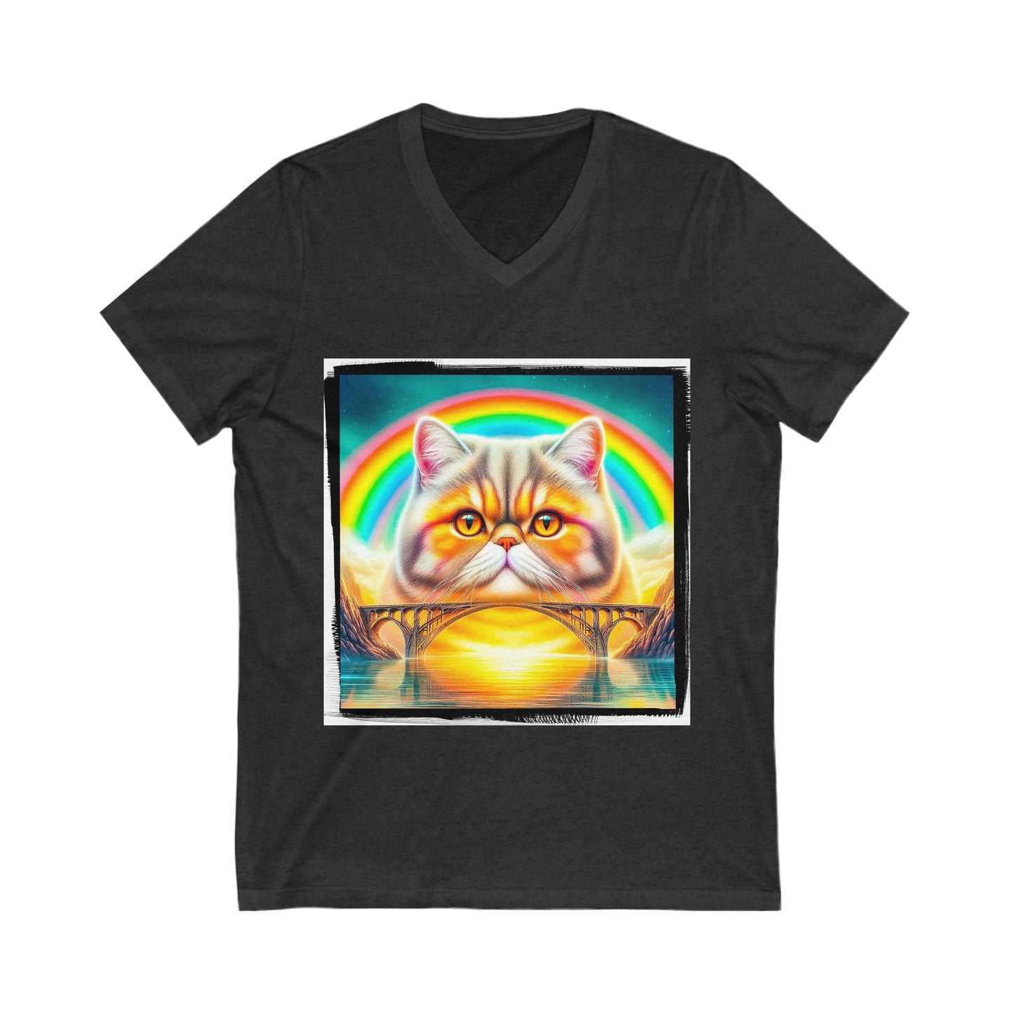 Exotic Shorthair rainbow bridge Short Sleeve V-Neck Tee