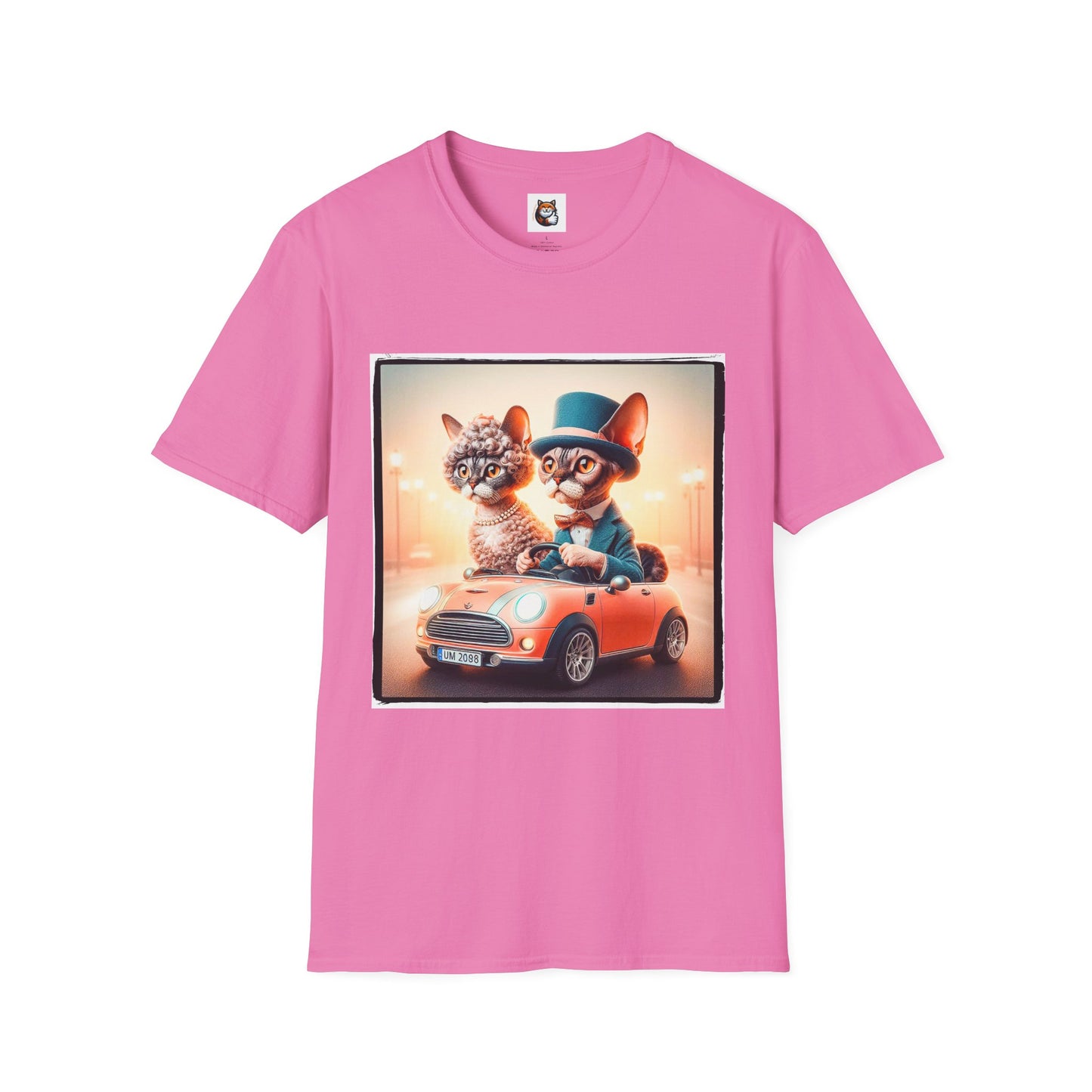 Wacky  Devon Rex Cat Unisex Softstyle T-Shirt