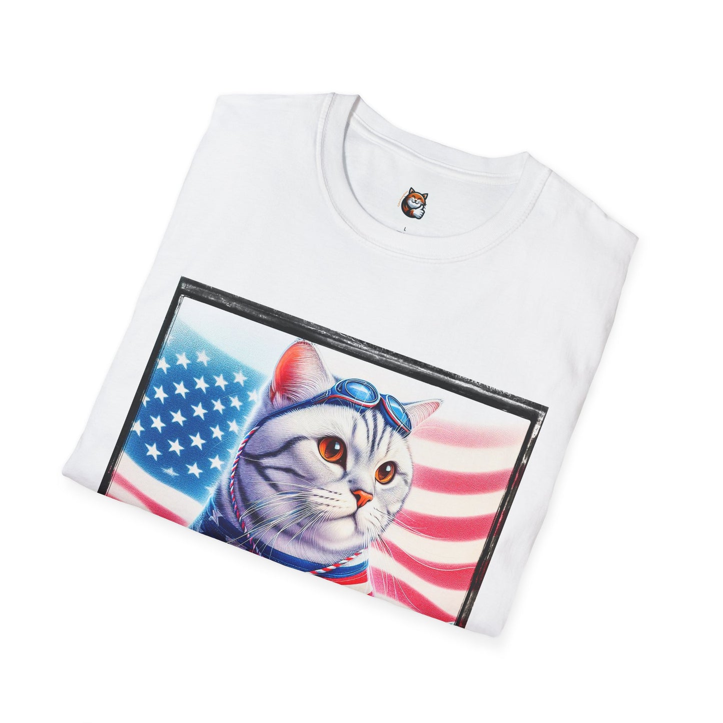 American Shorthair americsn flag Softstyle T-Shirt