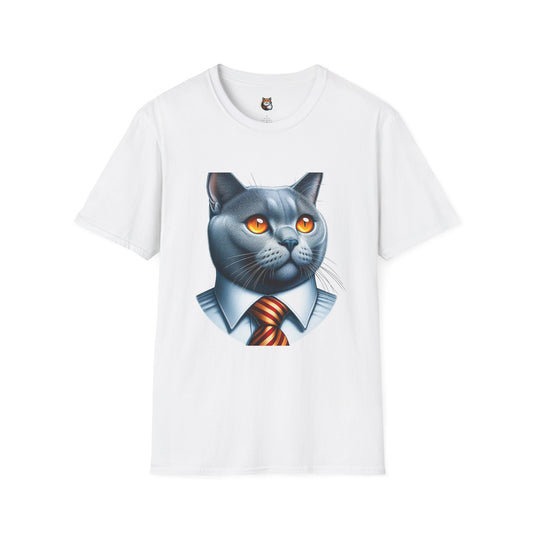 Russian Blue Cat suit and tie  T-Shirt