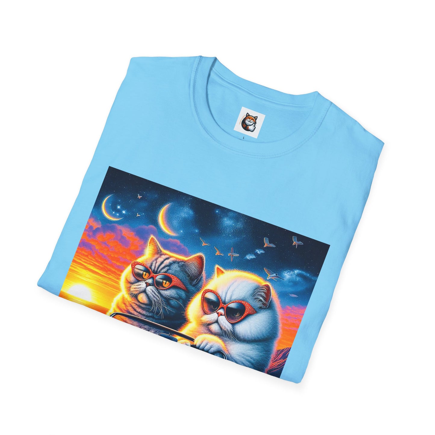 Selkirk Rex Cat T-Shirt sunset driving