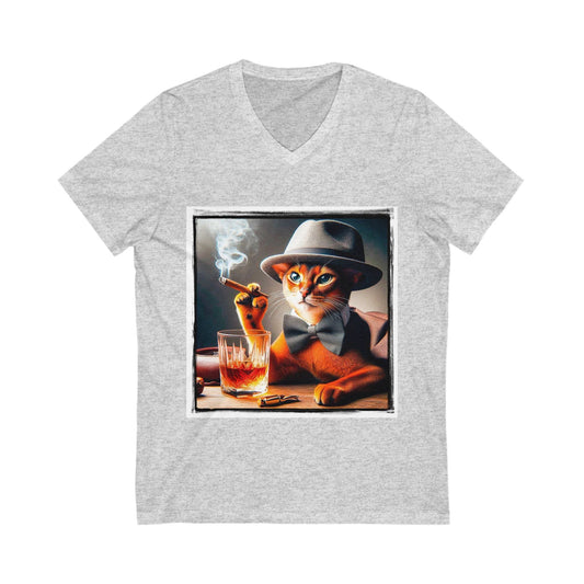 Abyssinian cigars Jersey Short Sleeve V-Neck Tee by Printify