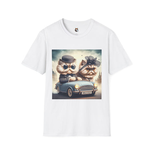 Selkirk Rex Cat T-Shirt couple driving