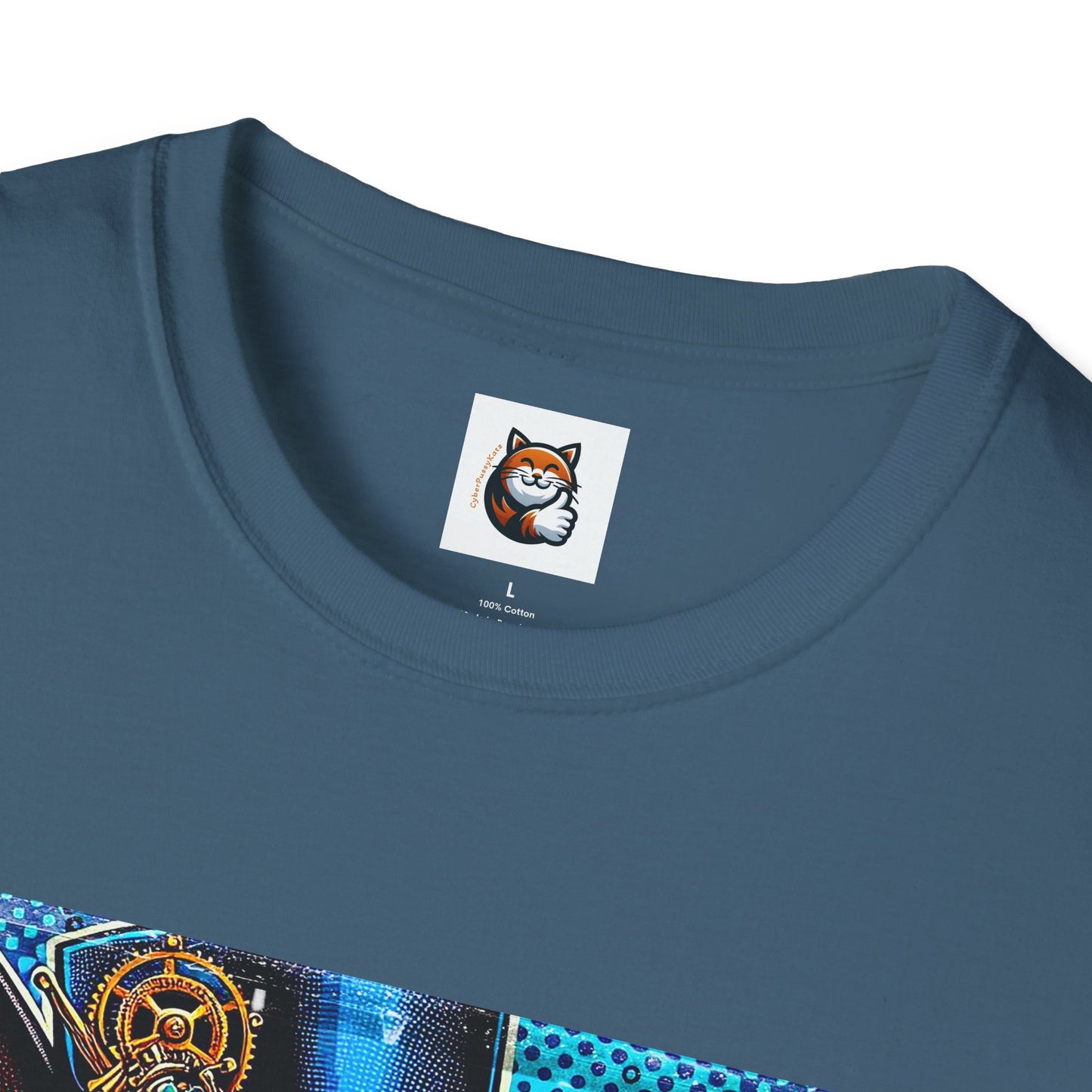 Devon Rex steam punk  Unisex Softstyle T-Shirt