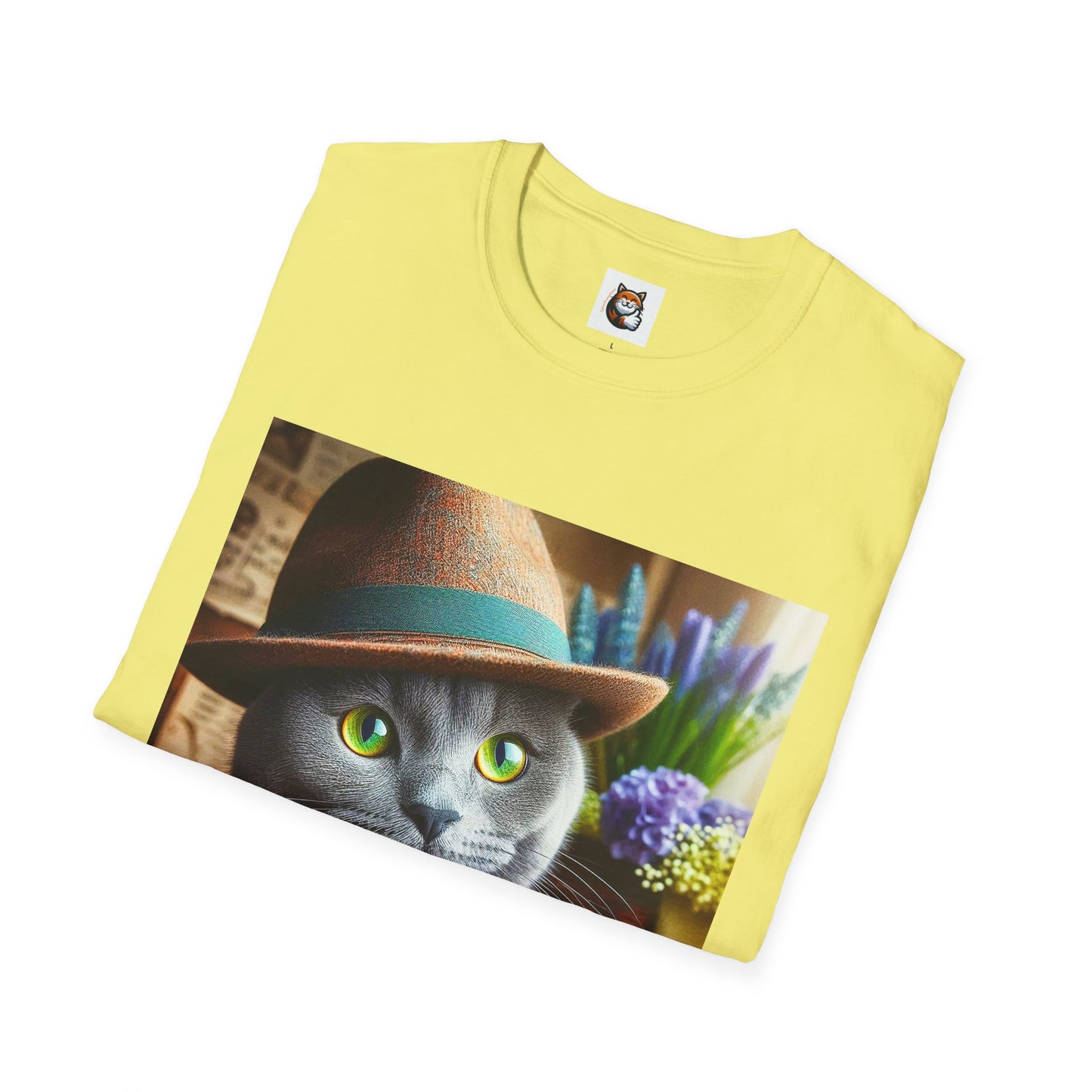 Russian Blue Cat hat and bow tie T-Shirt