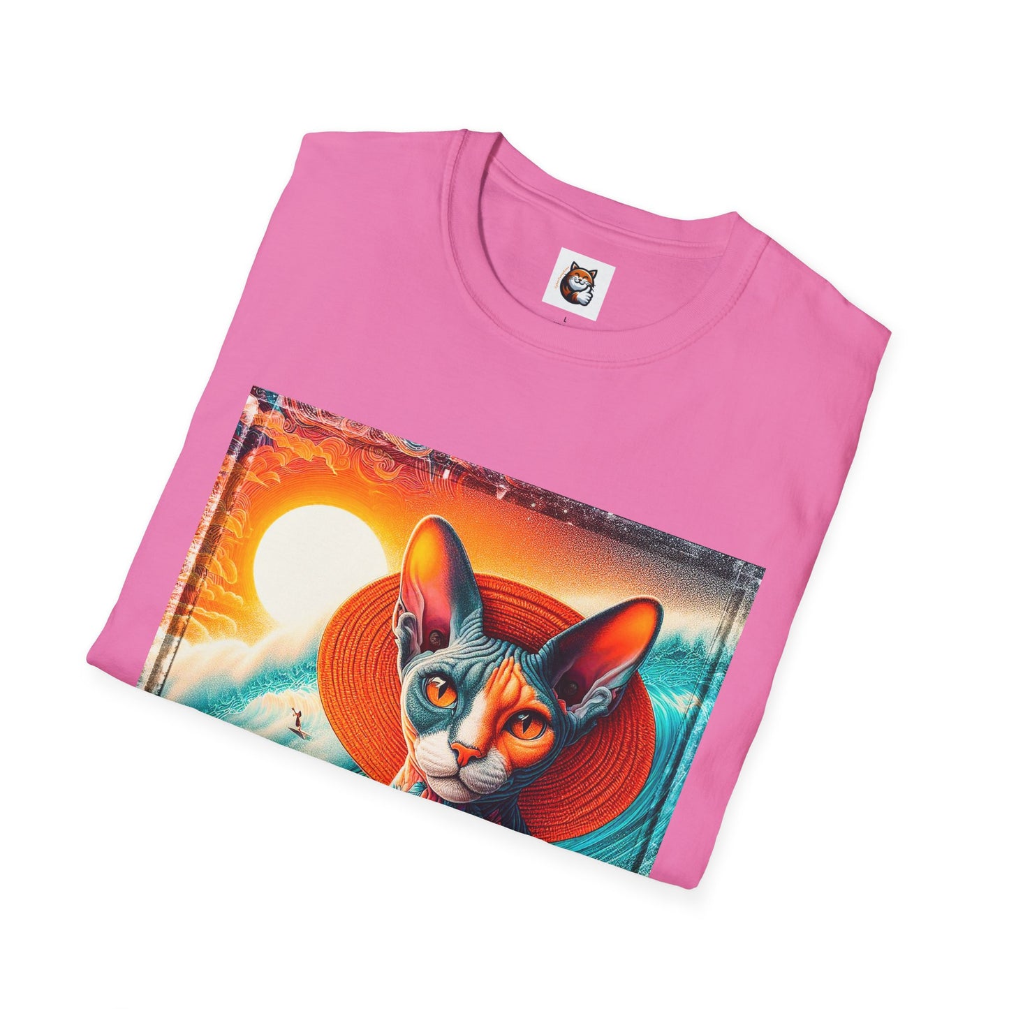Devon Rex Cat hawaiian surfer Softstyle T-Shirt