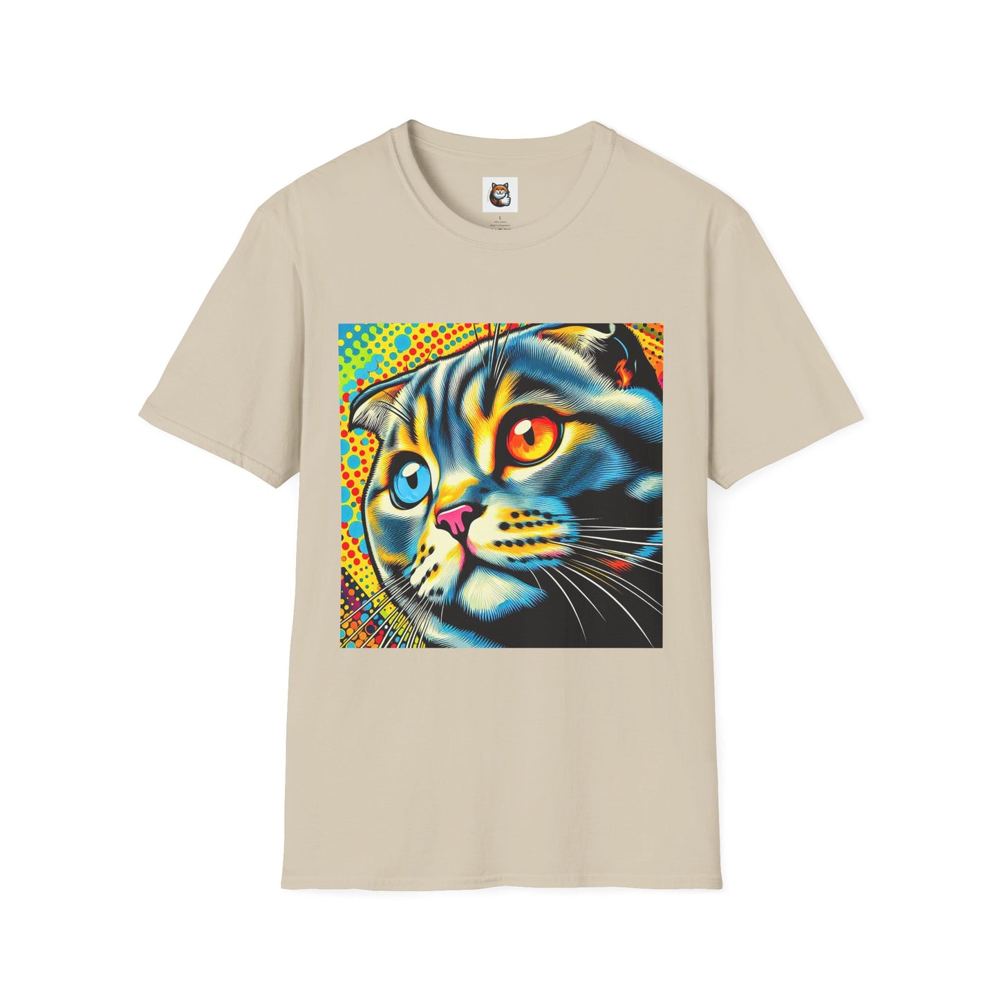 Scottish Fold Cat yellow comic book shirt