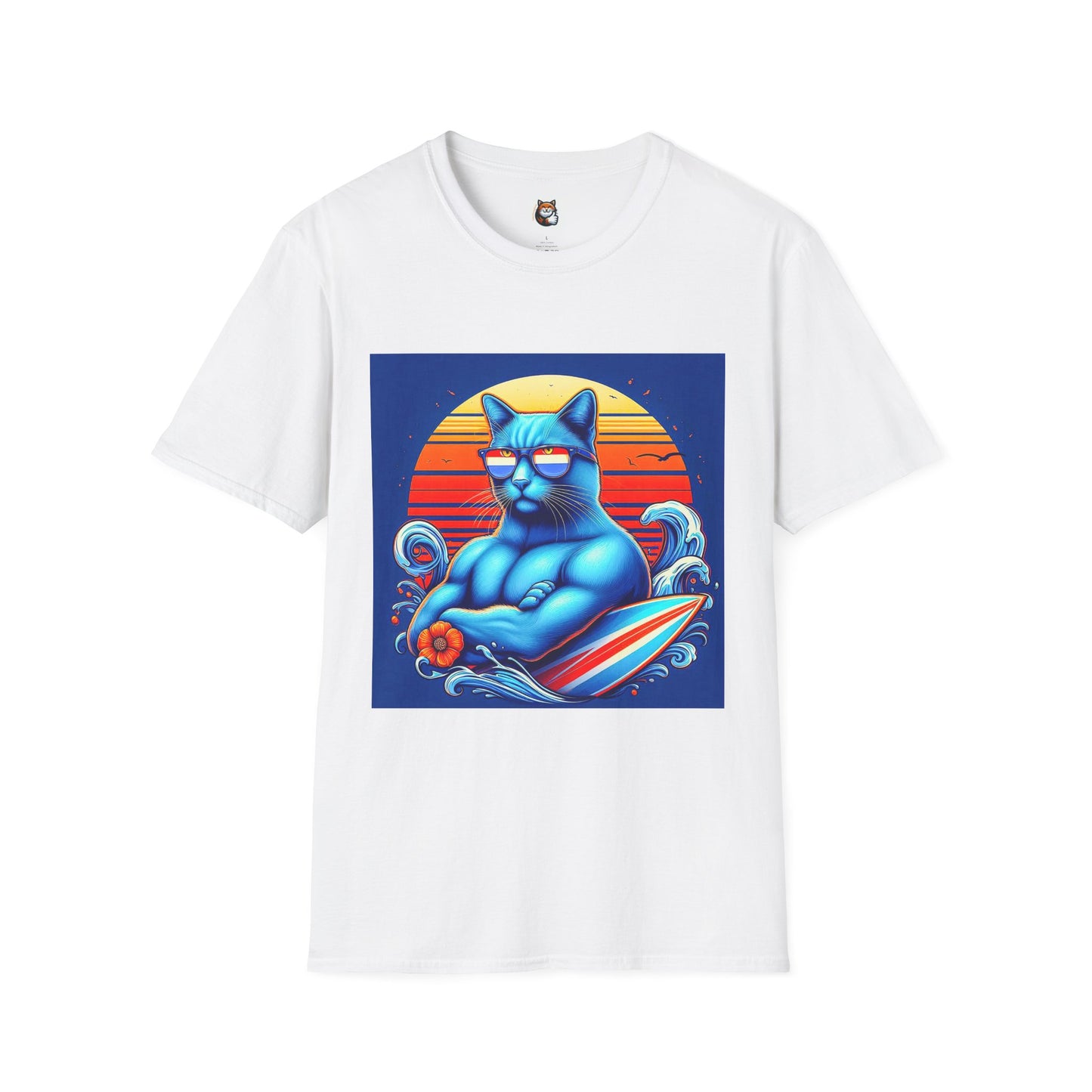 Russian Blue Cat Unisex Softstyle T-Shirt