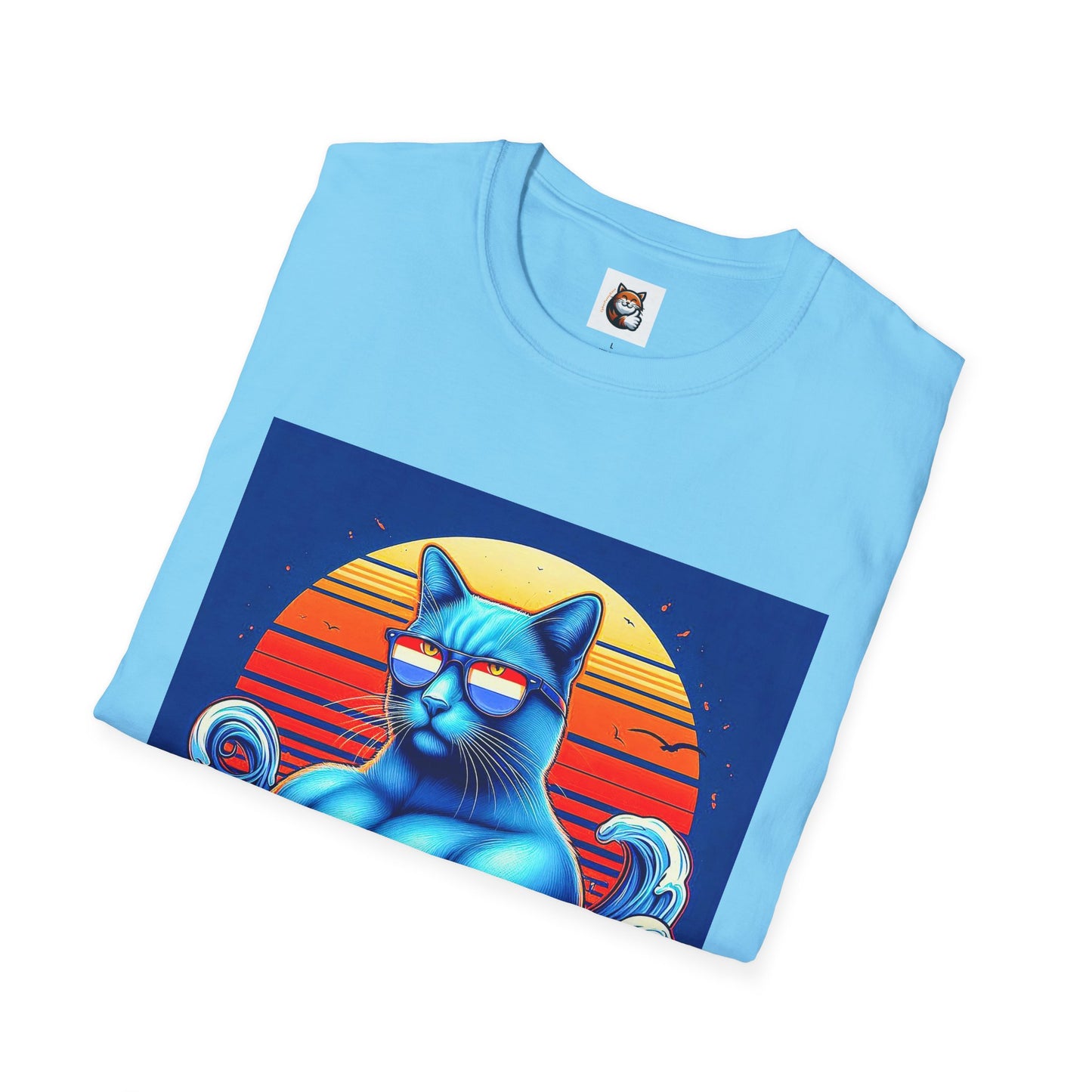 Russian Blue Cat Unisex Softstyle T-Shirt