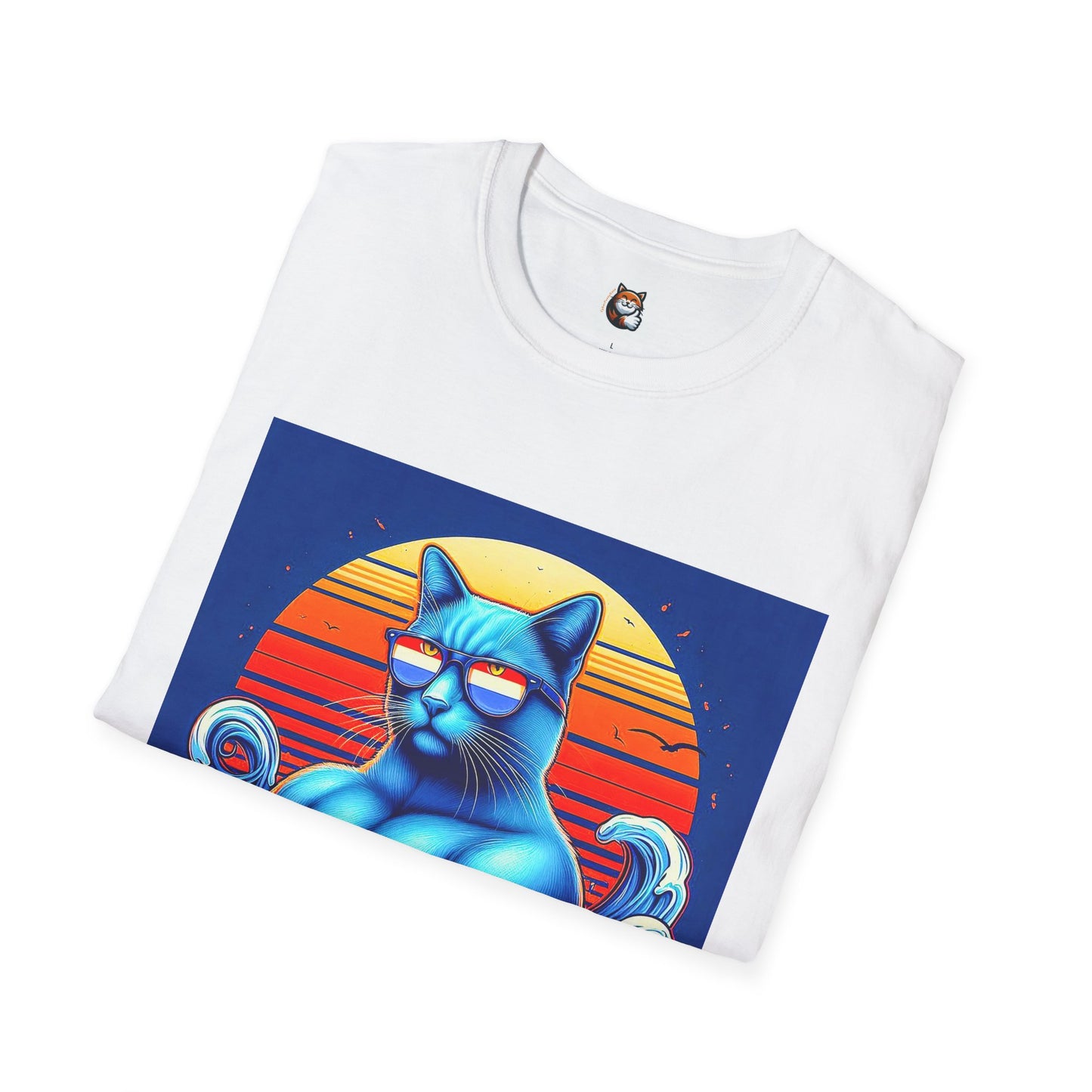 Russian Blue Cat Unisex Softstyle T-Shirt