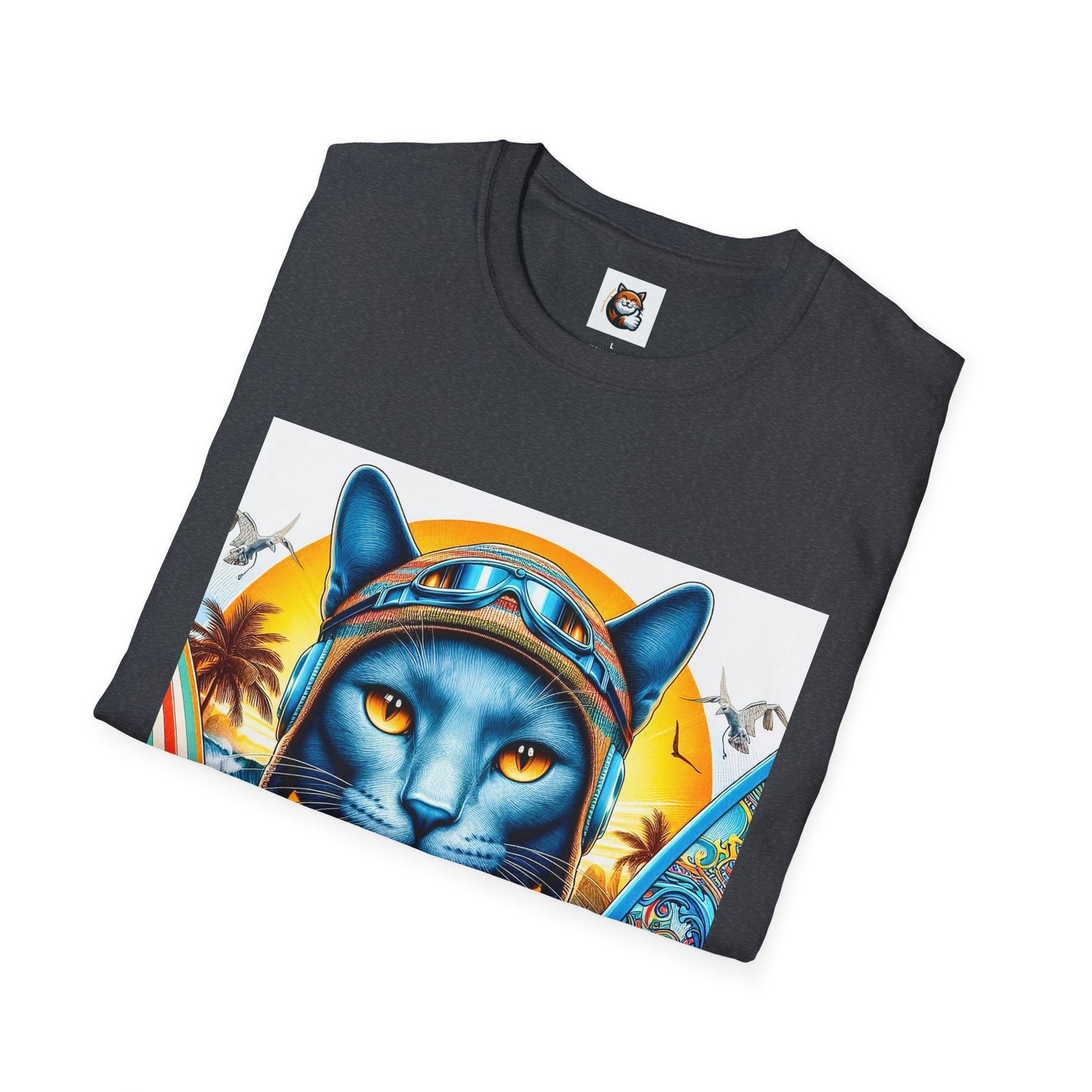 Russian Blue Cat Unisex Softstyle T-Shirt