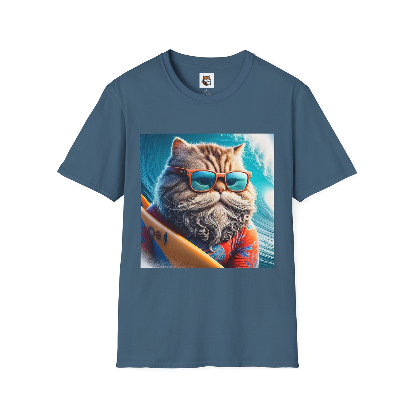 Selkirk Rex Cat T-Shirt old guy surfer