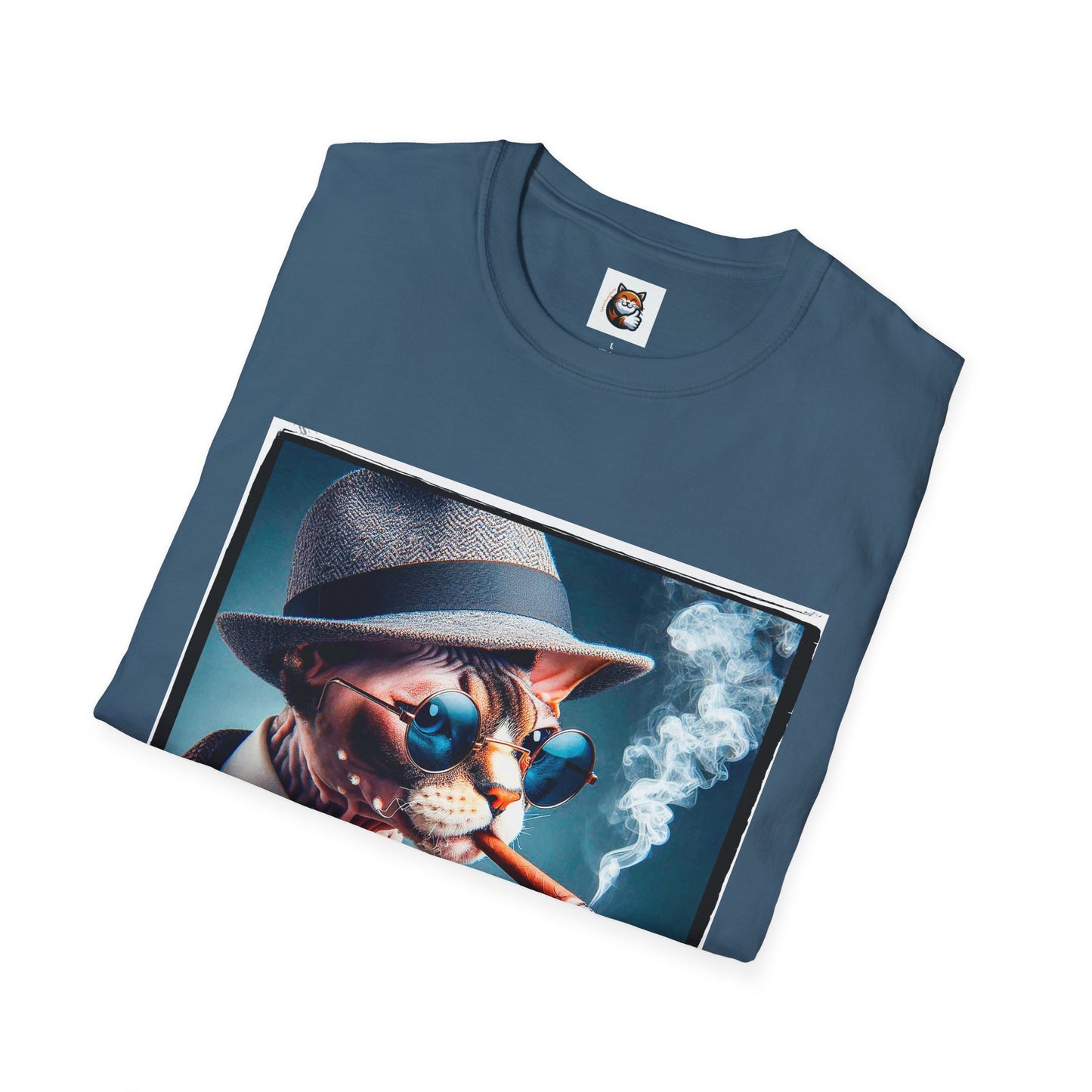 Devon Rex Cat smoking Softstyle T-Shirt
