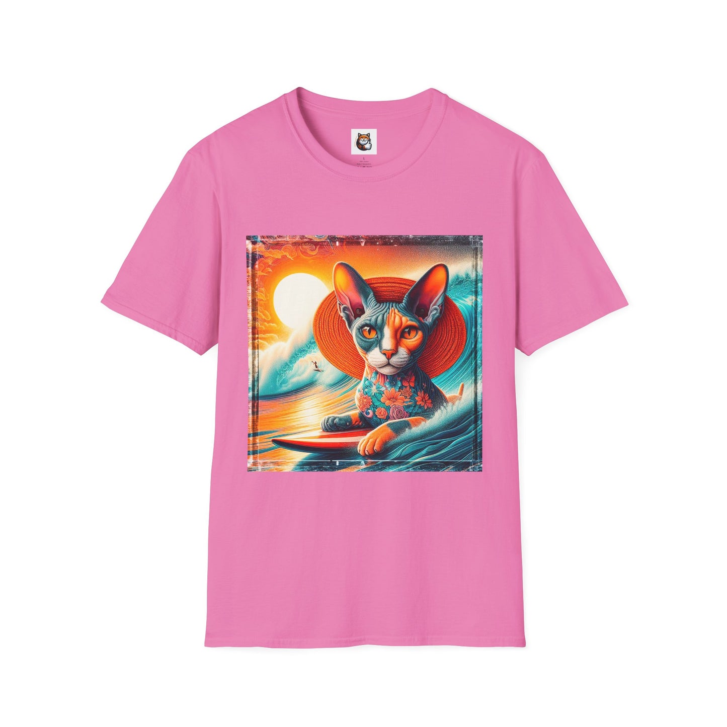 Devon Rex Cat hawaiian surfer Softstyle T-Shirt