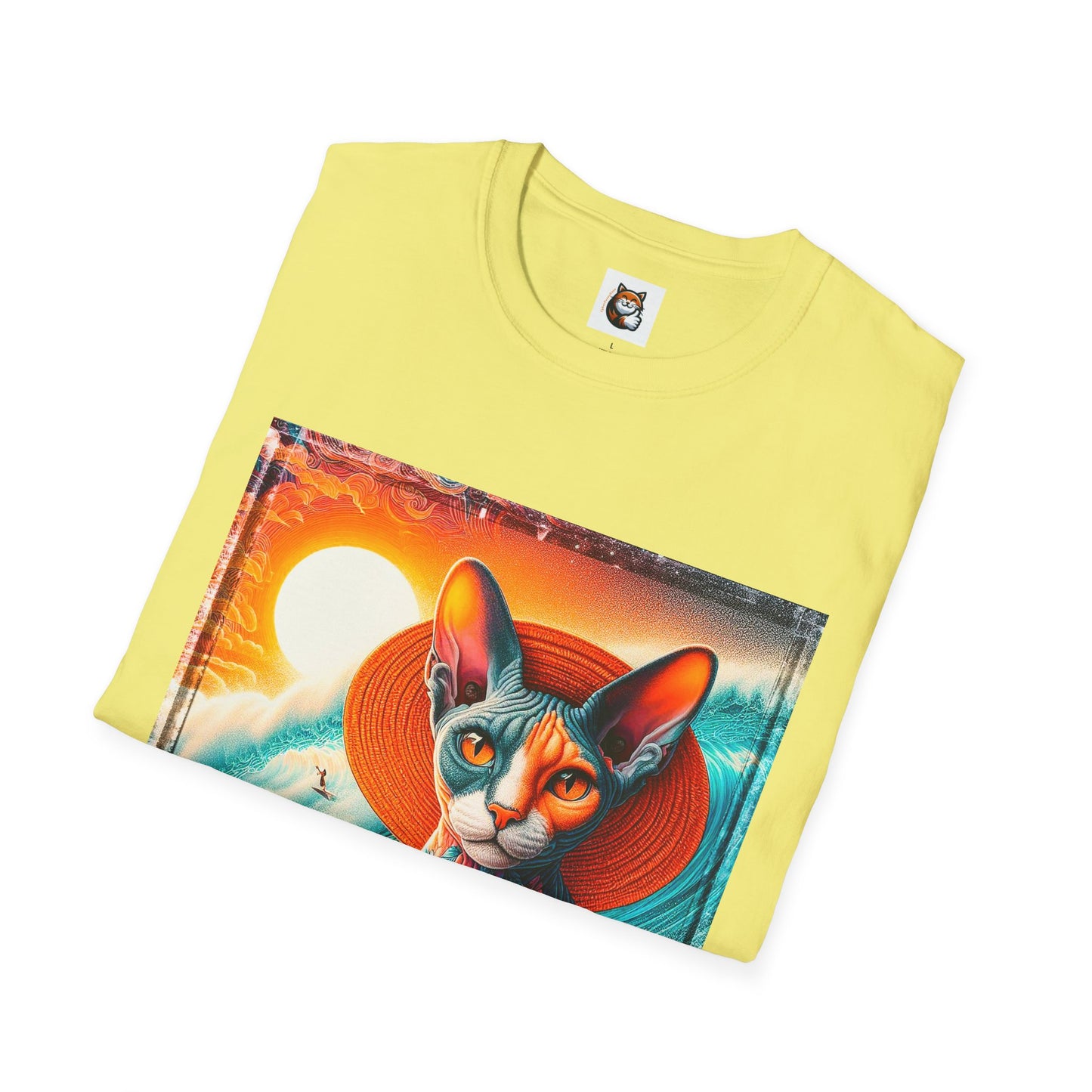 Devon Rex Cat hawaiian surfer Softstyle T-Shirt