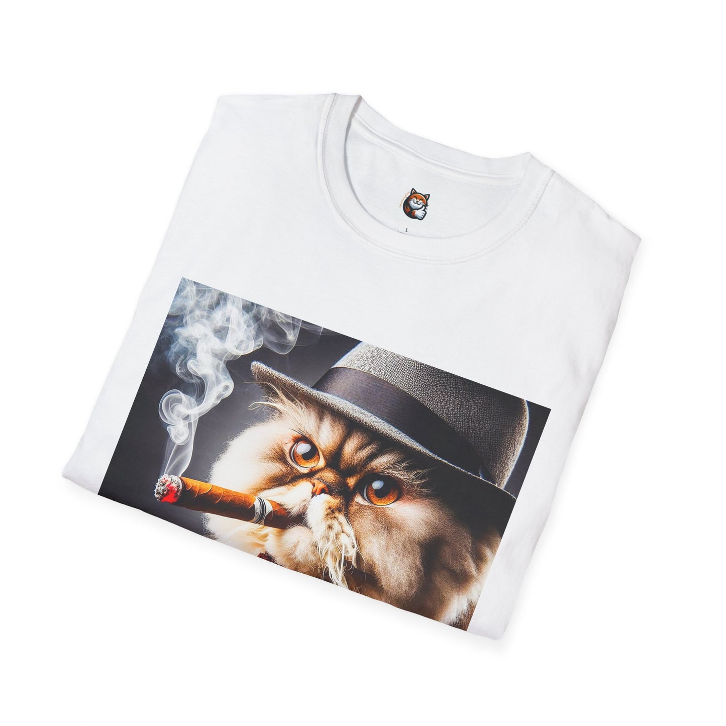 Selkirk Rex Cat T-Shirt cigar smoking