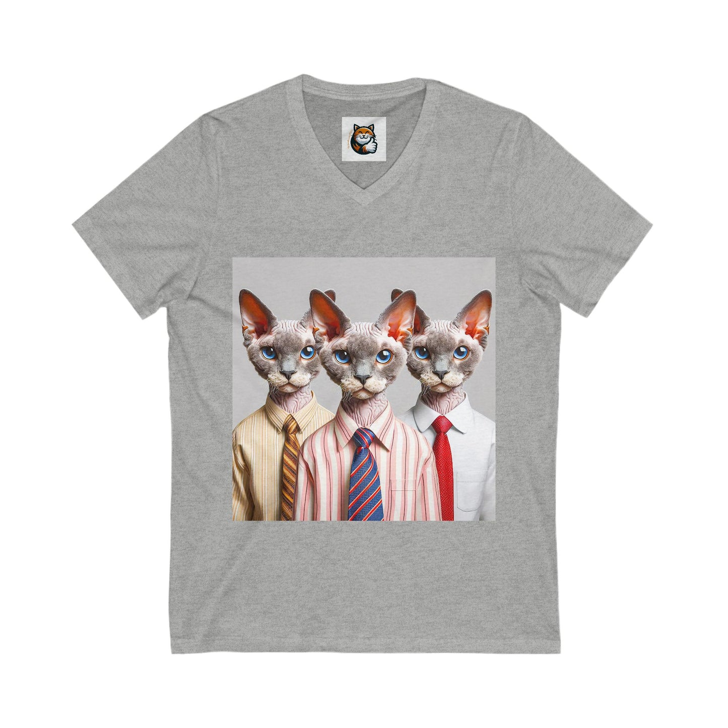 Devon Rex working professionals Unisex Jersey Short Sleeve V-Neck Tee