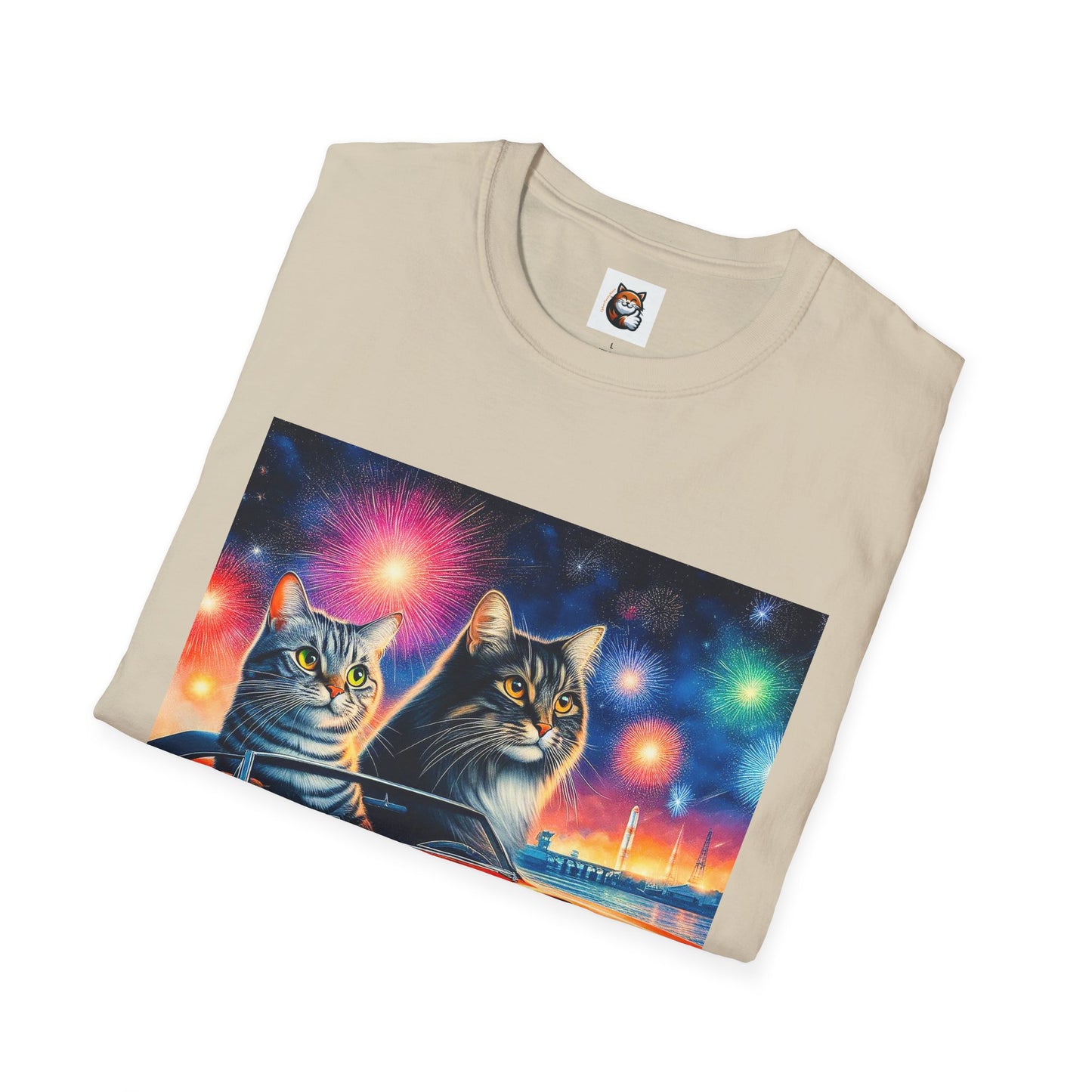 Wacky Domestic Cat Unisex Softstyle T-Shirt