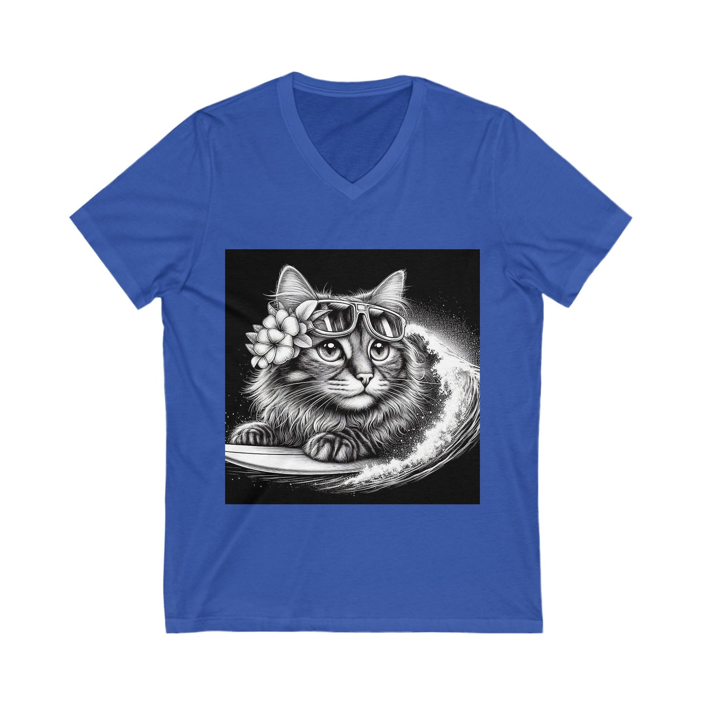 Domestic Cat Unisex Jersey Short Sleeve V-Neck Tee