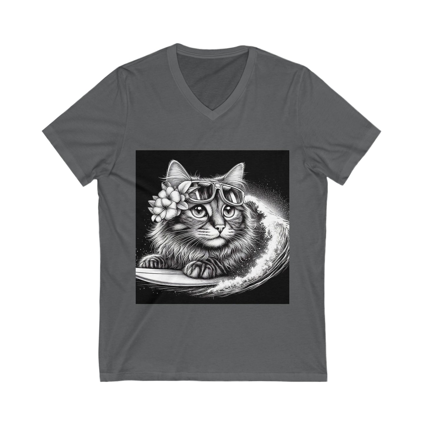 Domestic Cat Unisex Jersey Short Sleeve V-Neck Tee