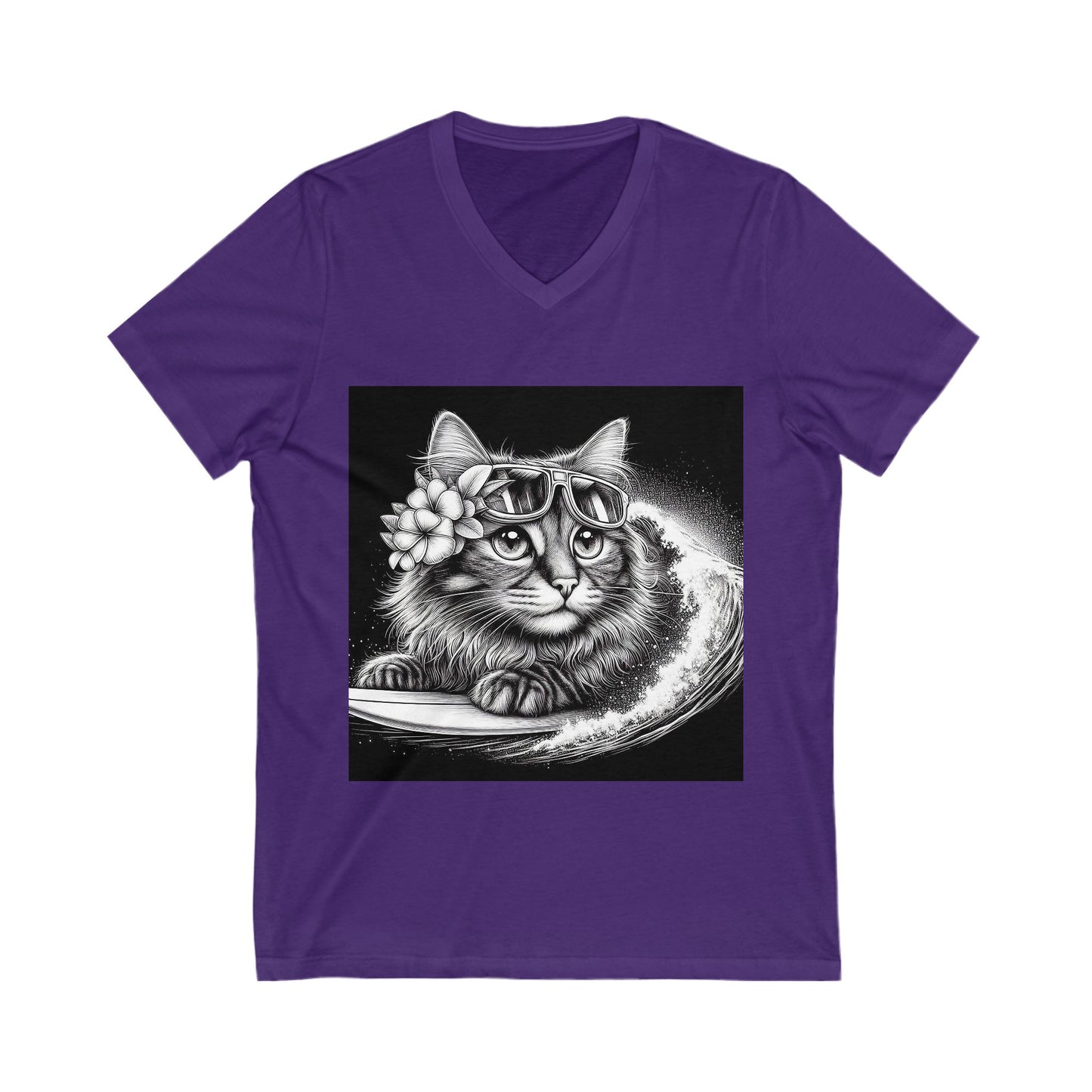 Domestic Cat Unisex Jersey Short Sleeve V-Neck Tee