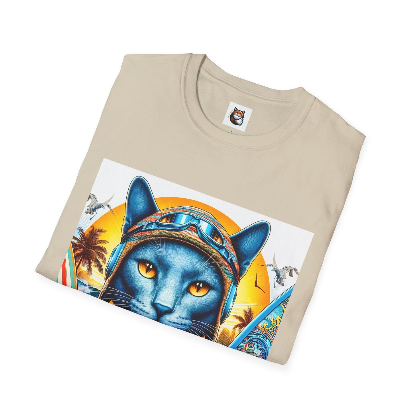 Russian Blue Cat Unisex Softstyle T-Shirt