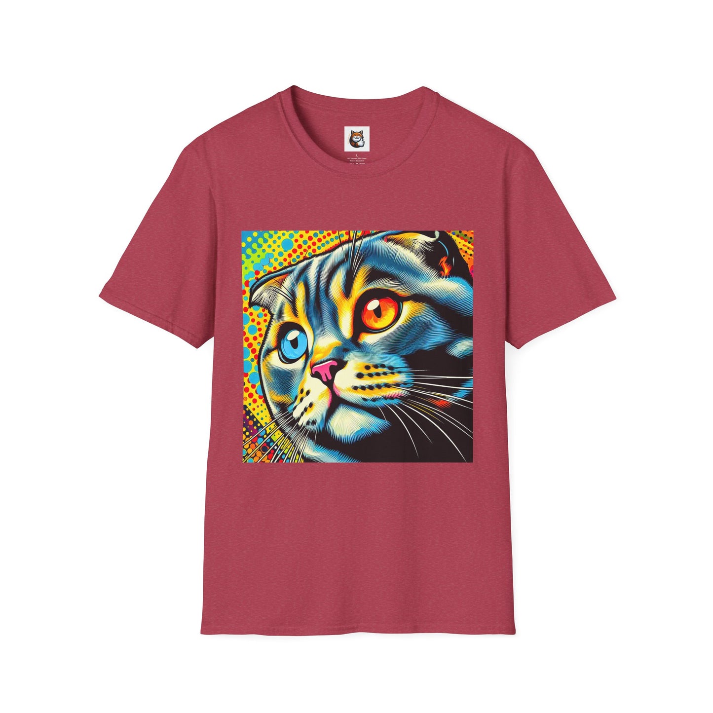 Scottish Fold Cat yellow comic book shirt