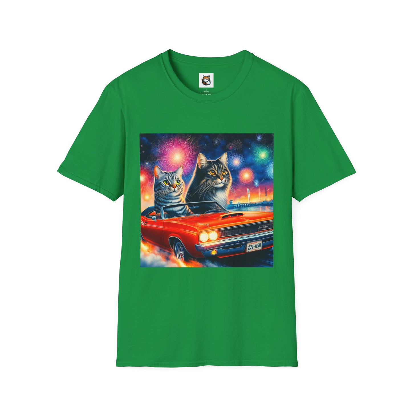 Wacky Domestic Cat Unisex Softstyle T-Shirt