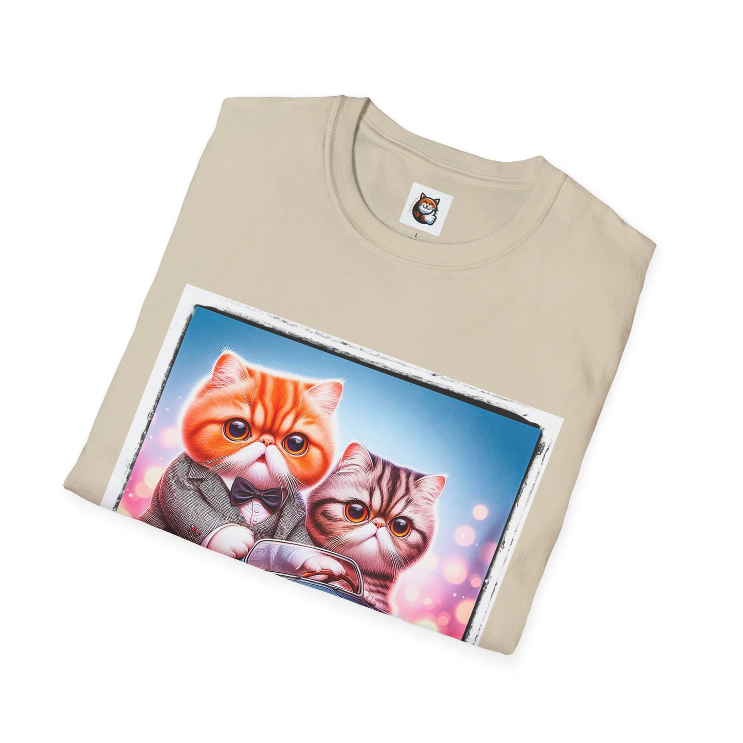 Wacky Exotic Shorthair Cat Unisex Softstyle T-Shirt