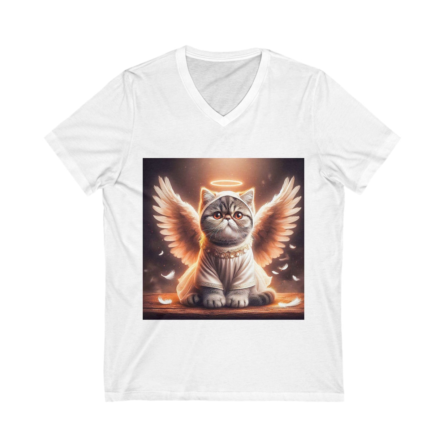 Exotic Shorthair Cat Unisex Jersey Short Sleeve V-Neck Tee