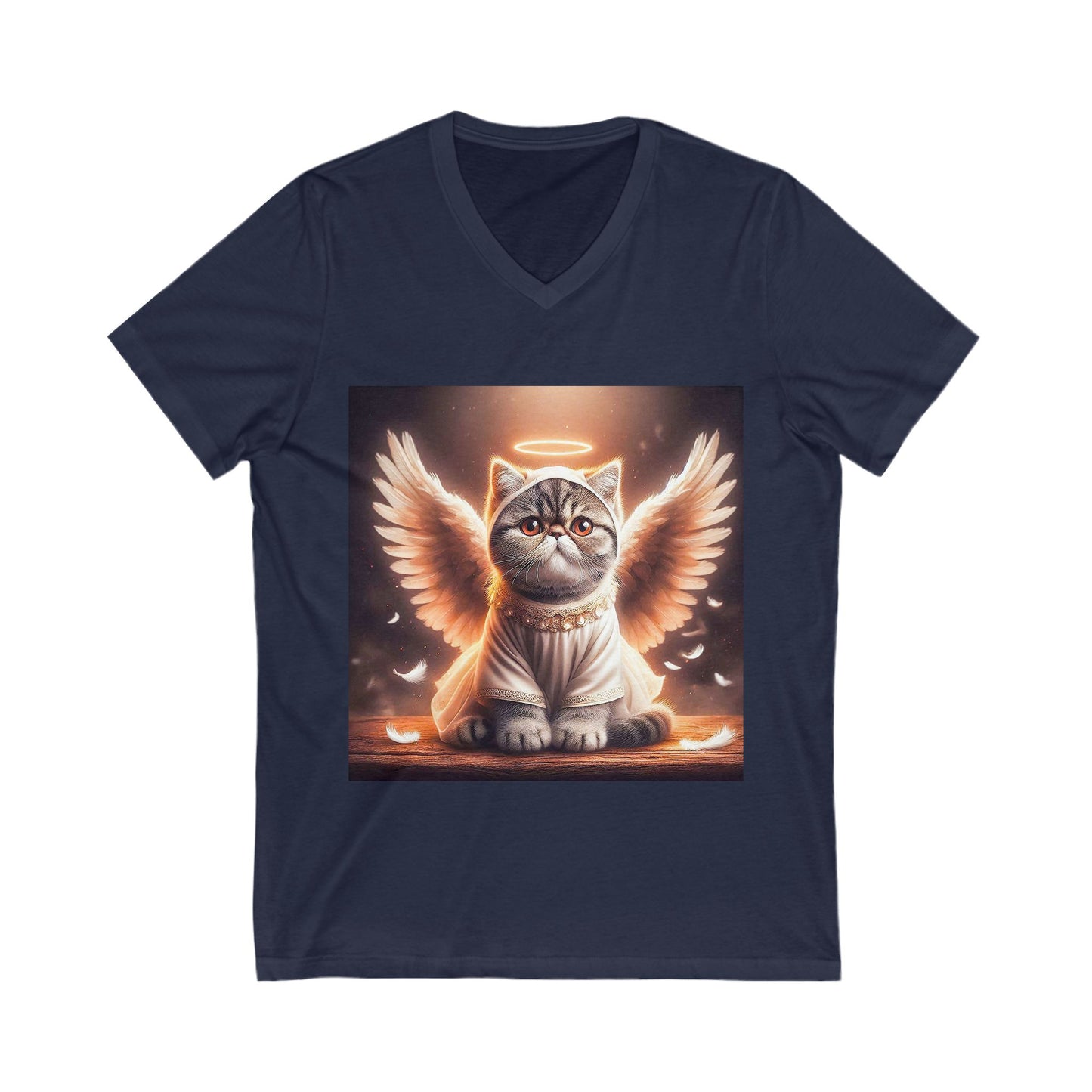 Exotic Shorthair Cat Unisex Jersey Short Sleeve V-Neck Tee