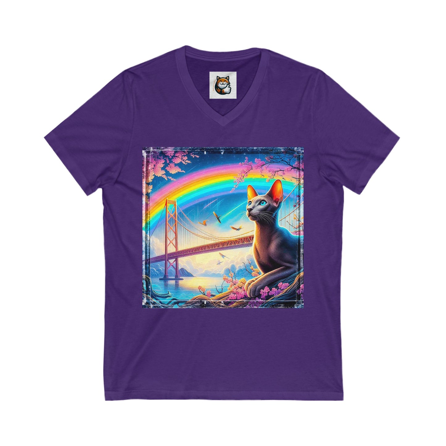 Oriental Shorthair Unisex Jersey Short Sleeve V-Neck Tee