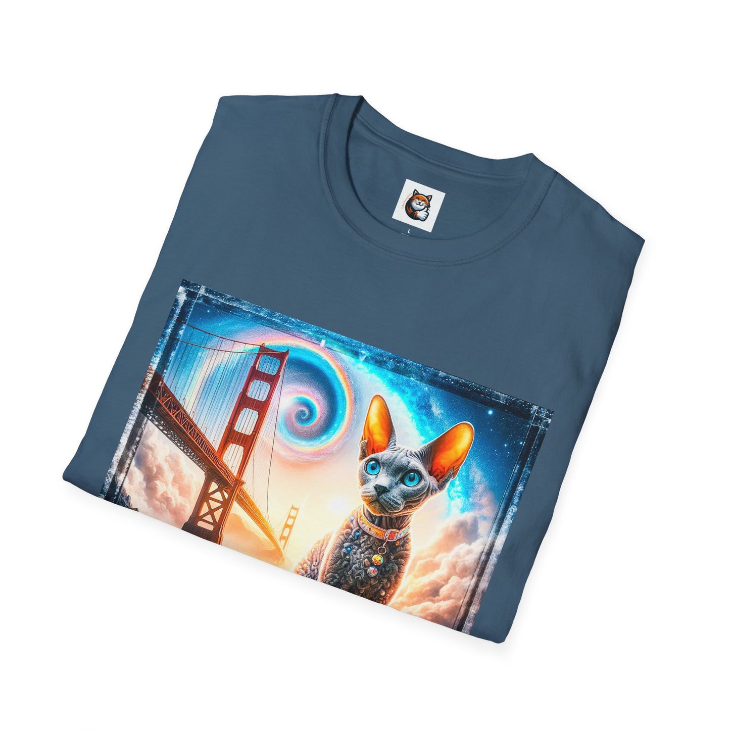 Devon Rex Unisex rainbow bridge Softstyle T-Shirt
