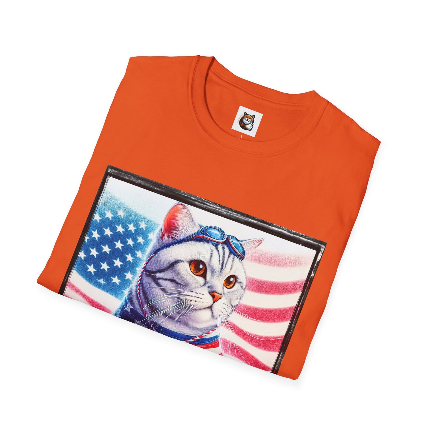 American Shorthair americsn flag Softstyle T-Shirt