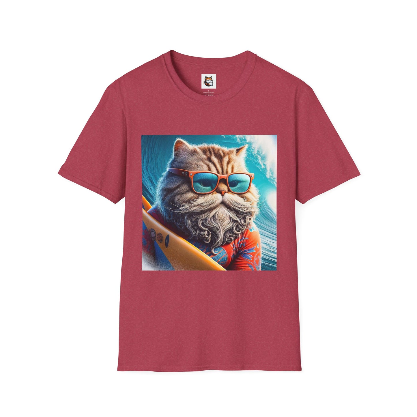 Selkirk Rex Cat T-Shirt old guy surfer