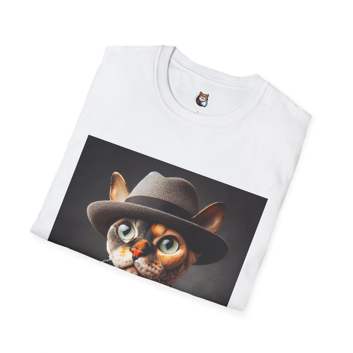 Devon Rex Cat hat and tie Softstyle T-Shirt