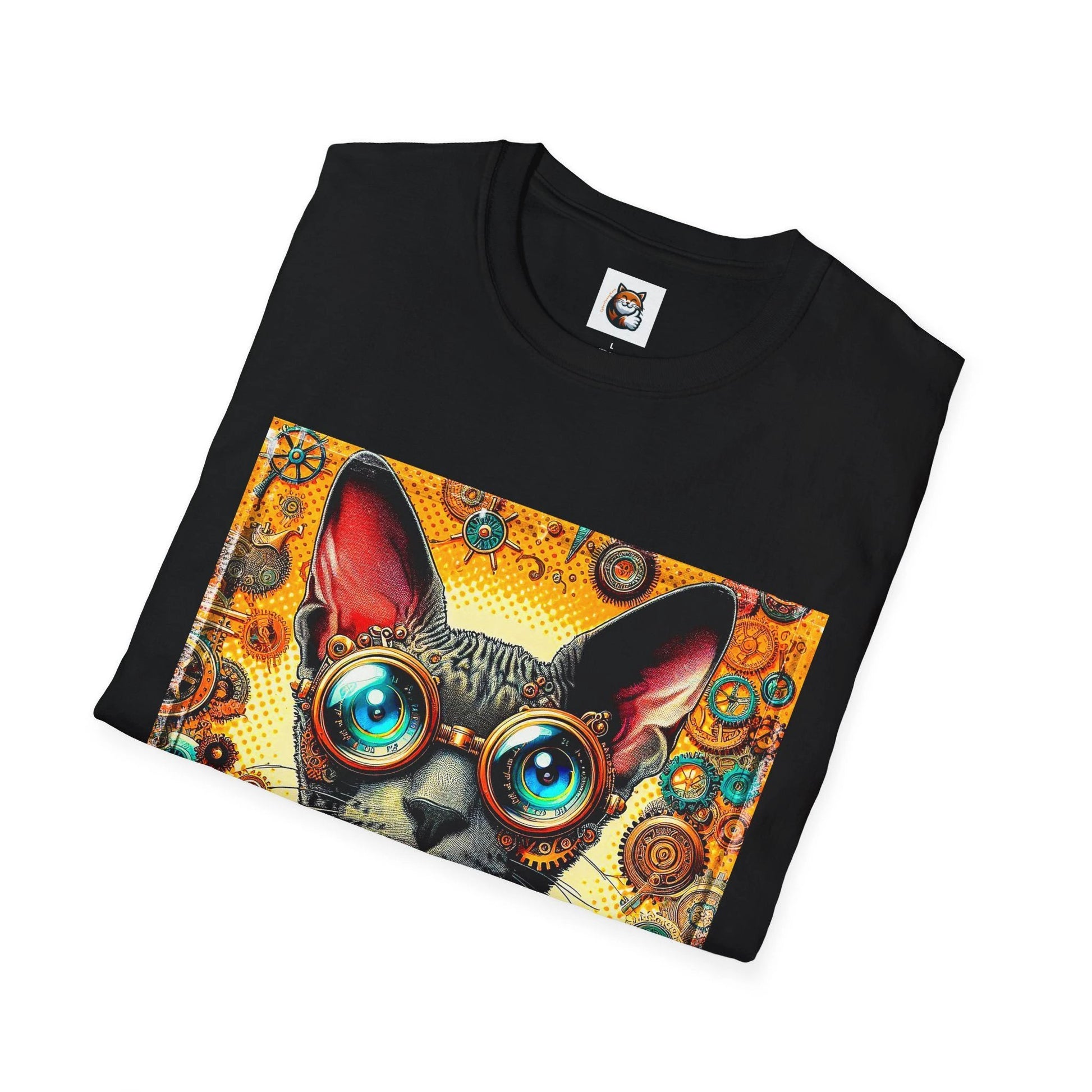 Cornish Rex Cat steam punk T-Shirt by Printify