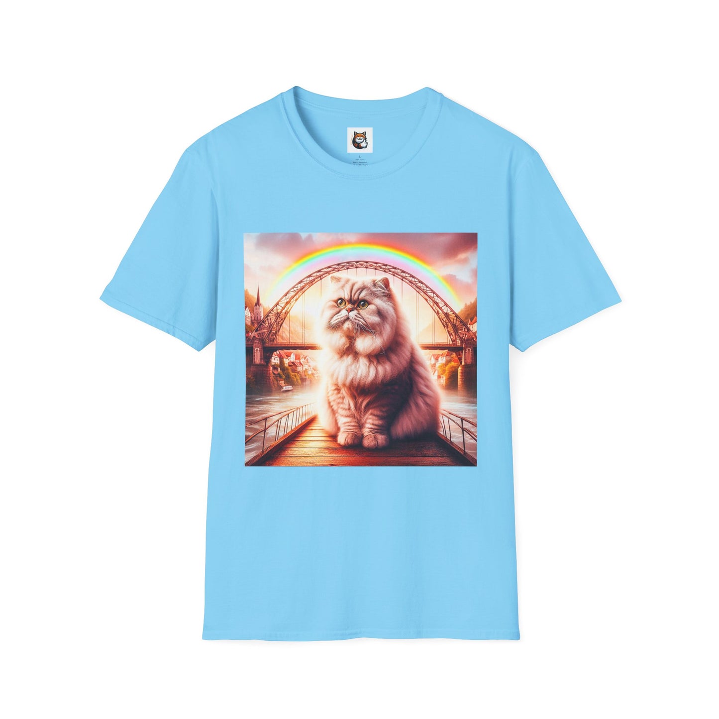 Selkirk Rex Cat T-Shirt rainbow bridge