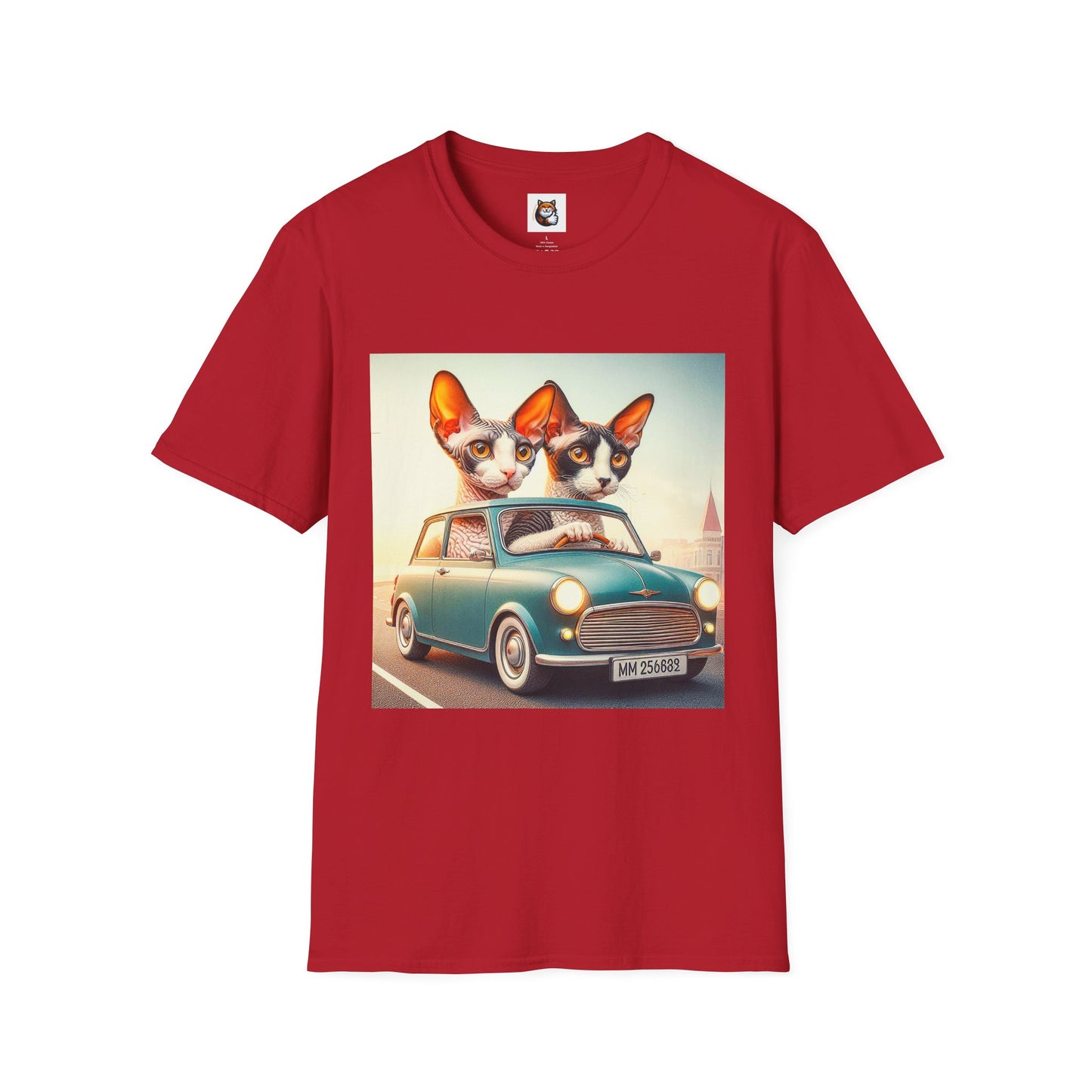 Wacky Cornish Rex Cat tiny car   T-Shirt