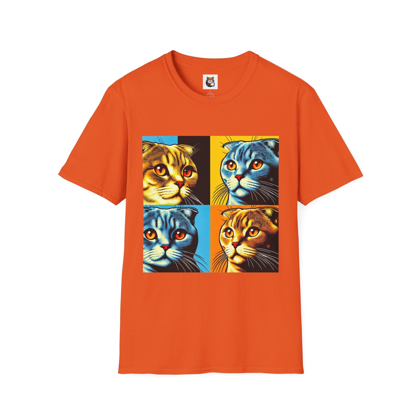 Scottish Fold Cat colorful squares  T-Shirt