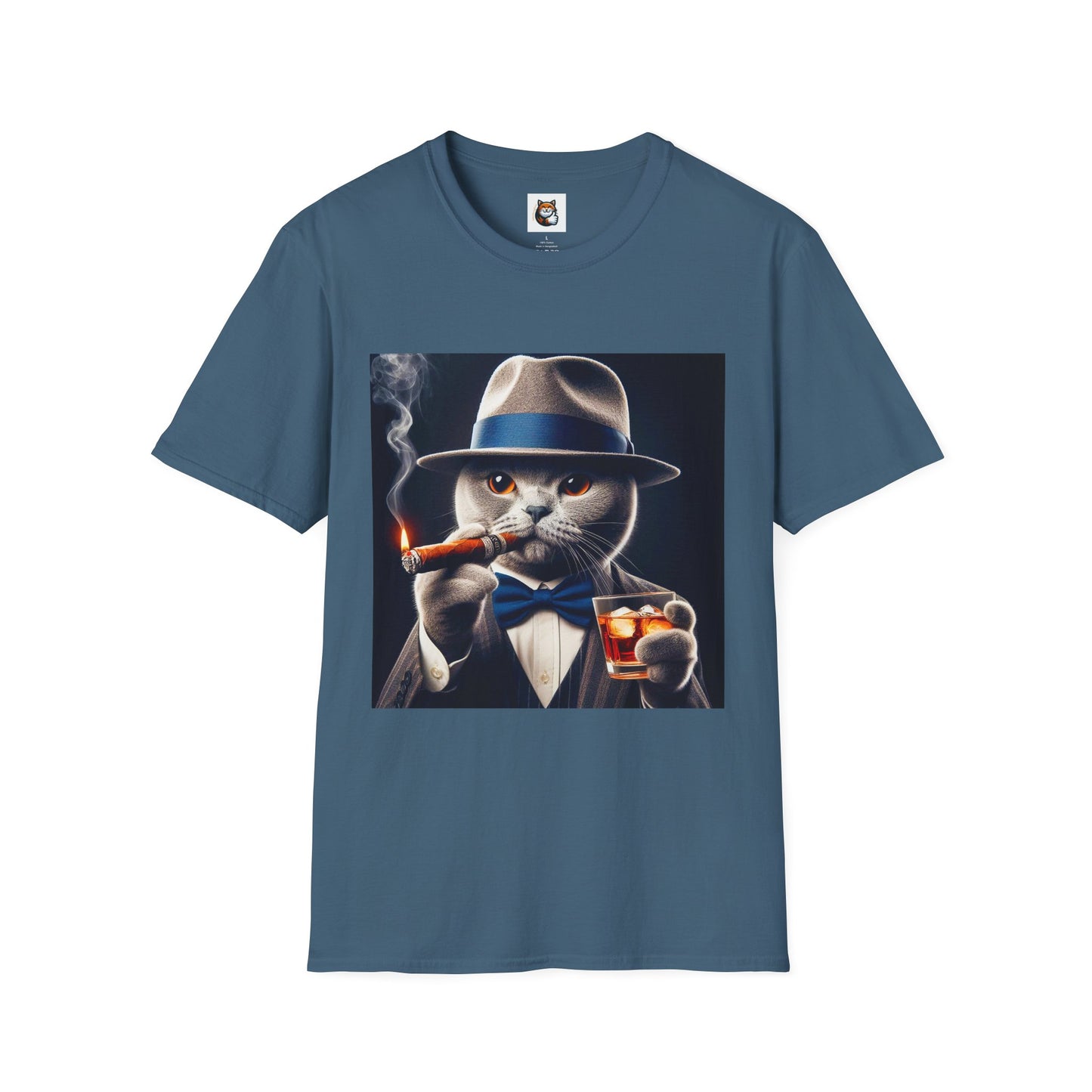 Russian Blue Cat  smoking and cigars T-Shirt