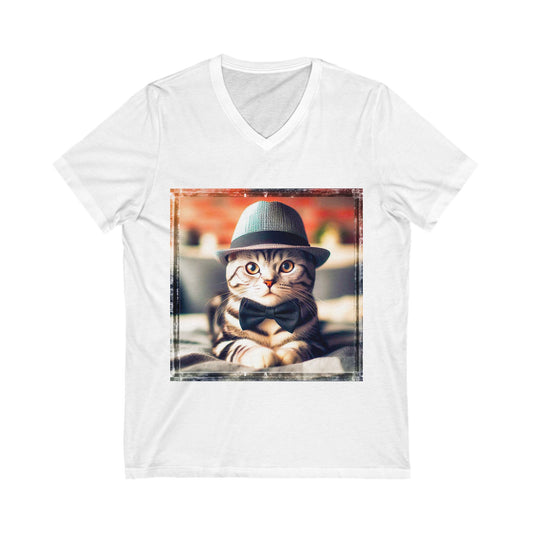 American Shorthair pretty baby Jersey Short Sleeve V-Neck Tee
