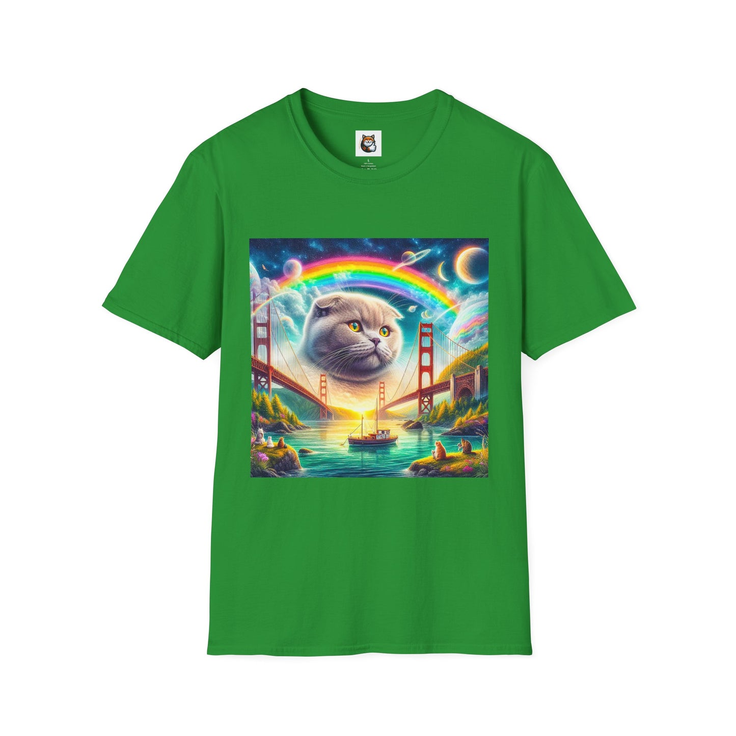 Scottish Fold Cat pretty rainbow  T-Shirt