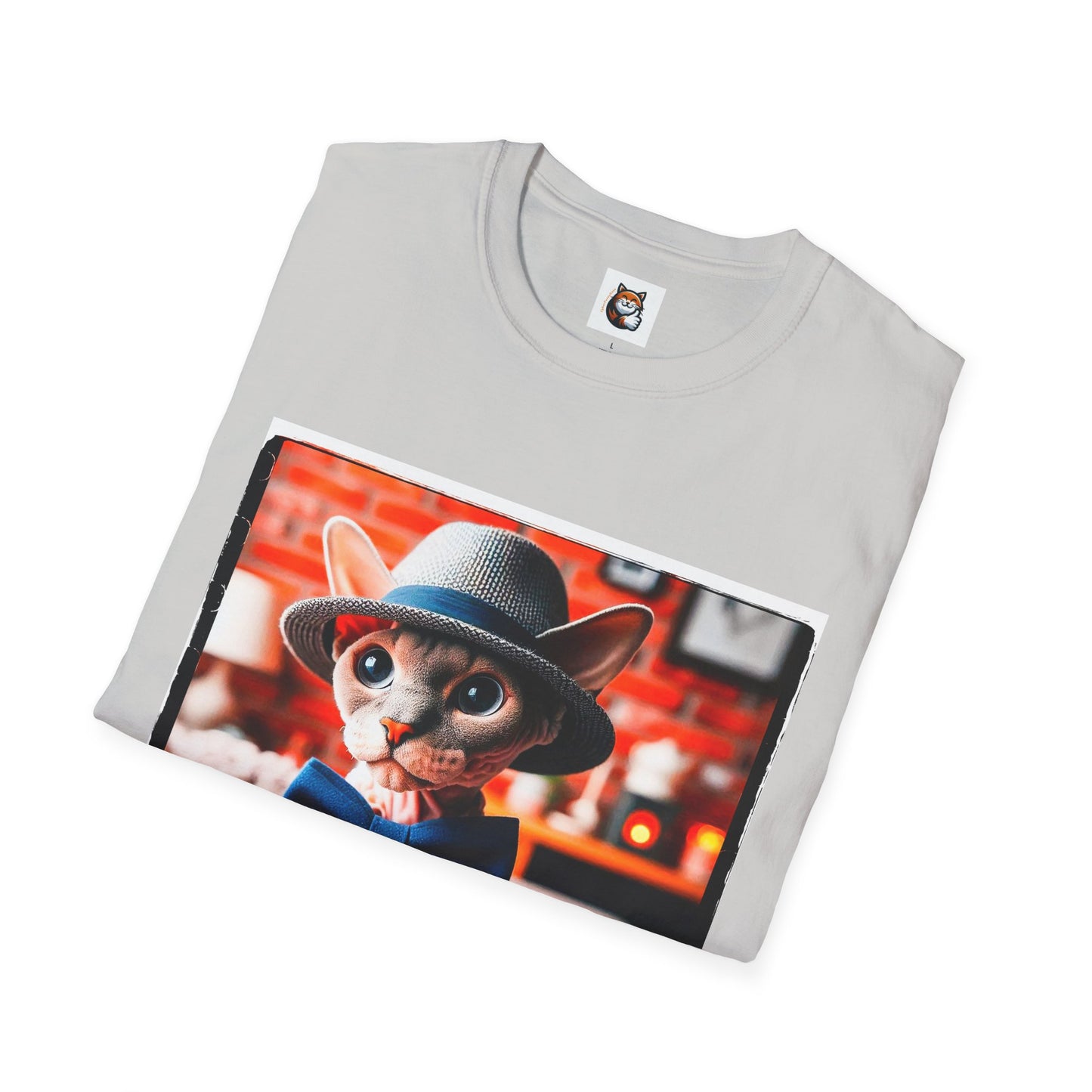 Devon Rex Cat hat and tie Softstyle T-Shirt