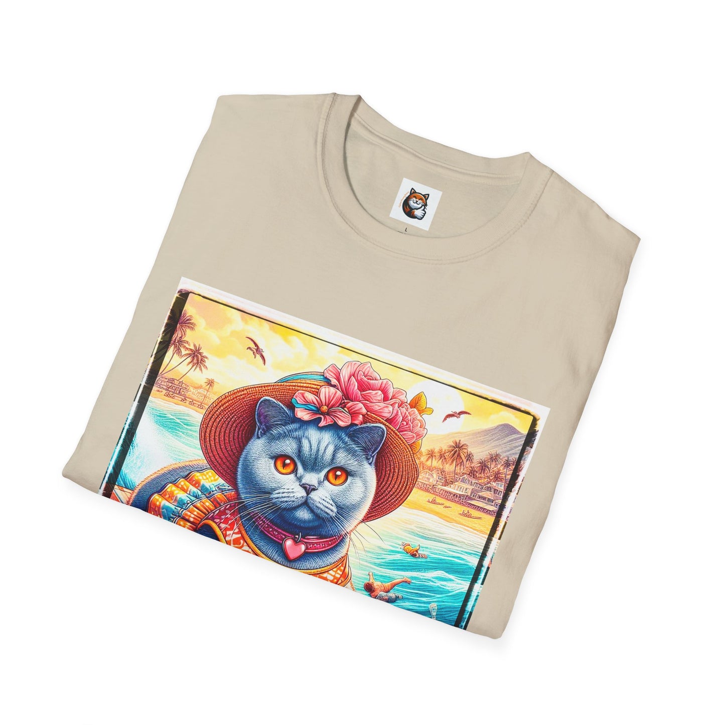 British Shorthair pretty surfer girl Softstyle T-Shirt