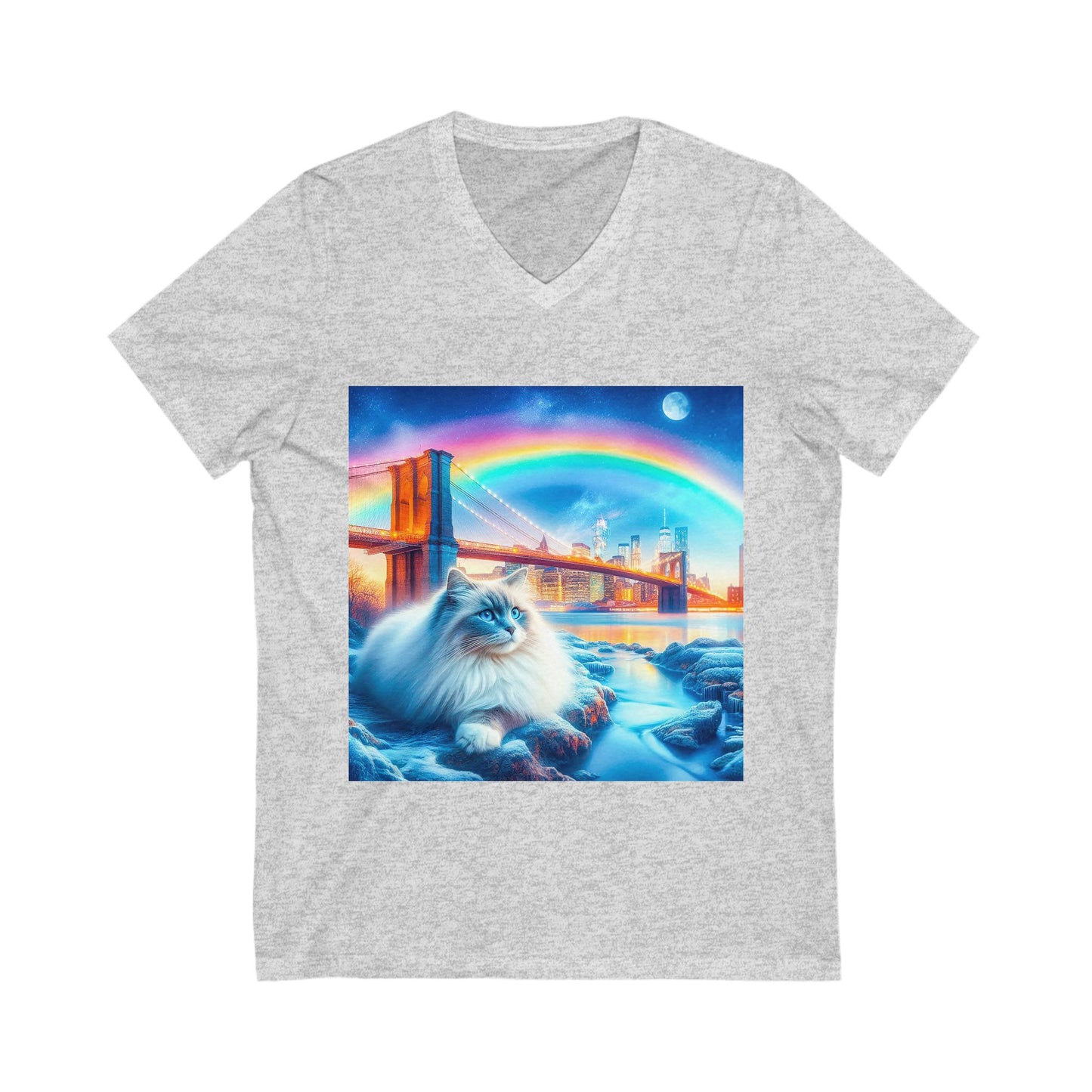 Ragdoll Cat Unisex Jersey Short Sleeve V-Neck Tee